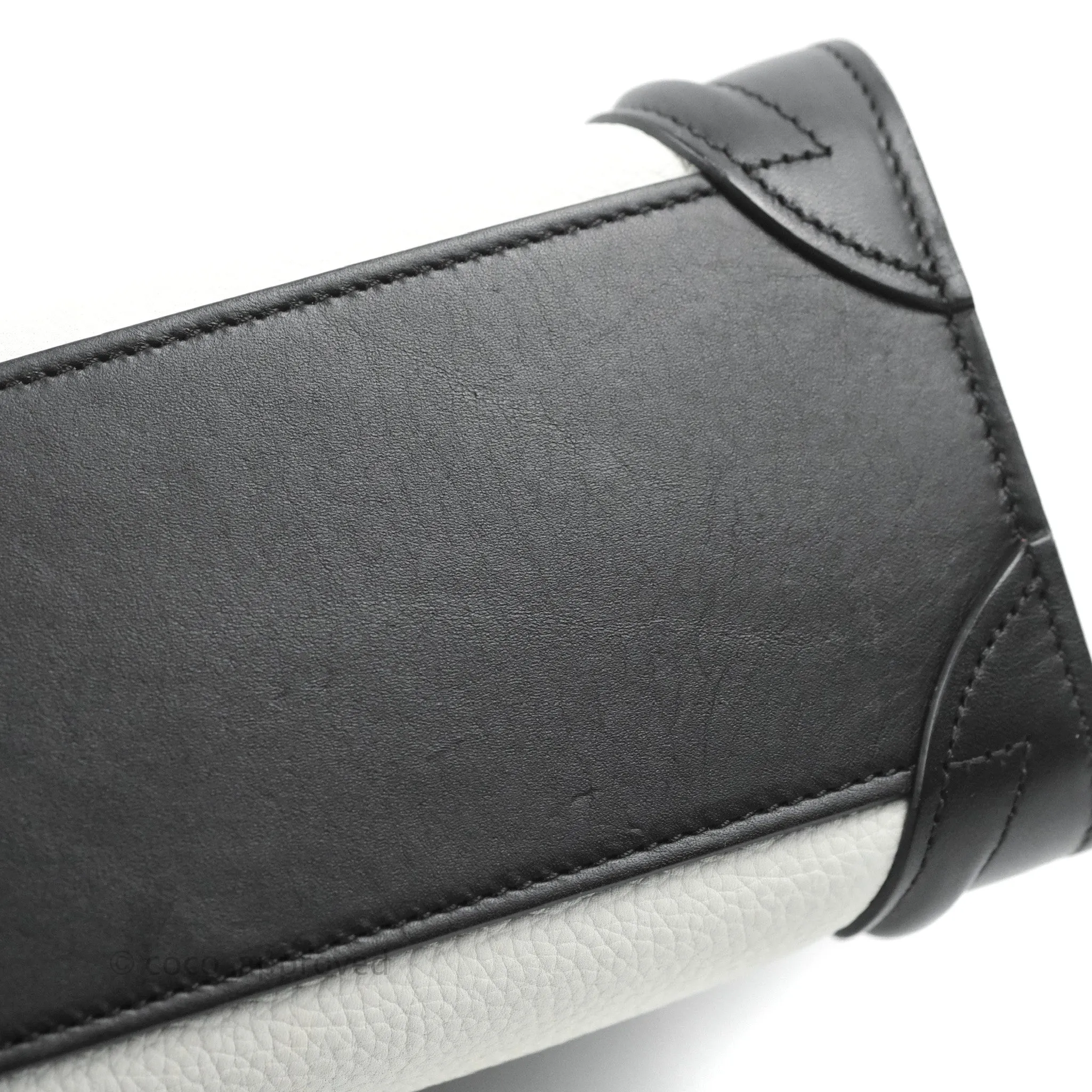 Celine Nano Luggage Bag Tricolour Dune/White/Black Grained Calfskin