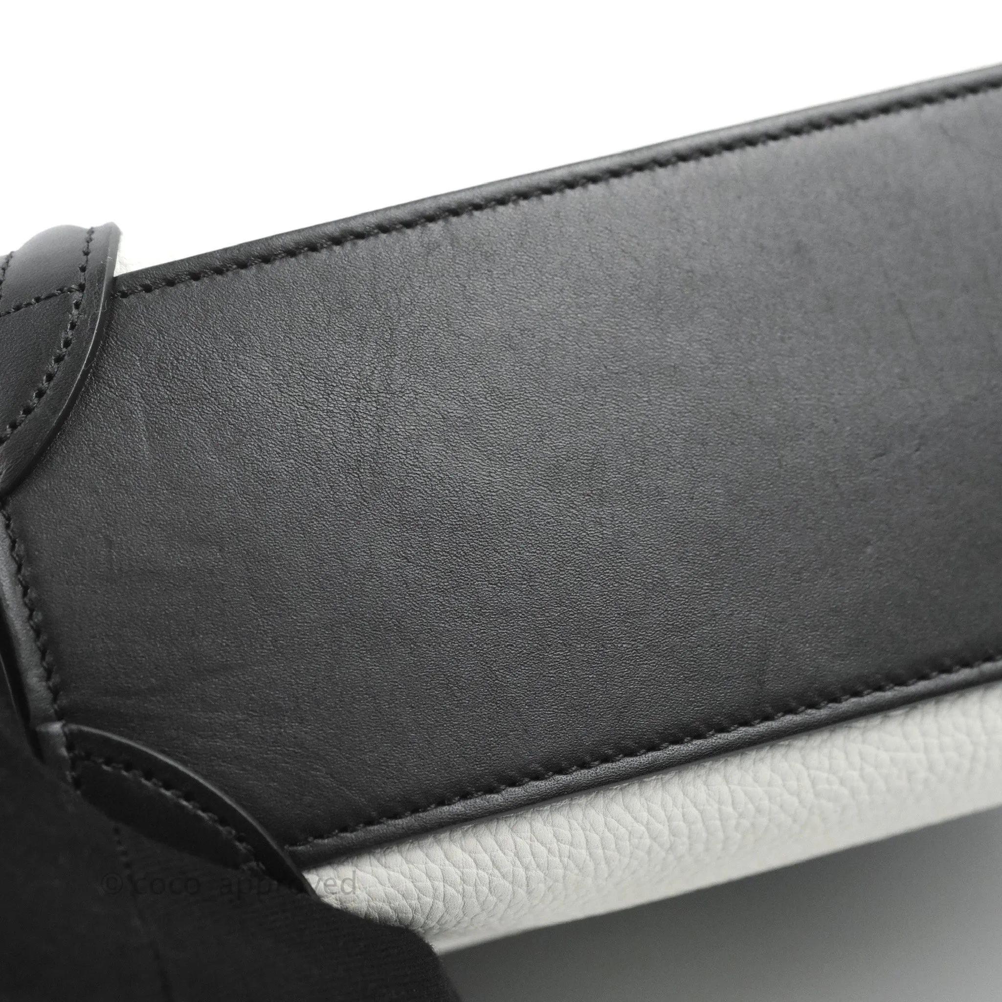 Celine Nano Luggage Bag Tricolour Dune/White/Black Grained Calfskin