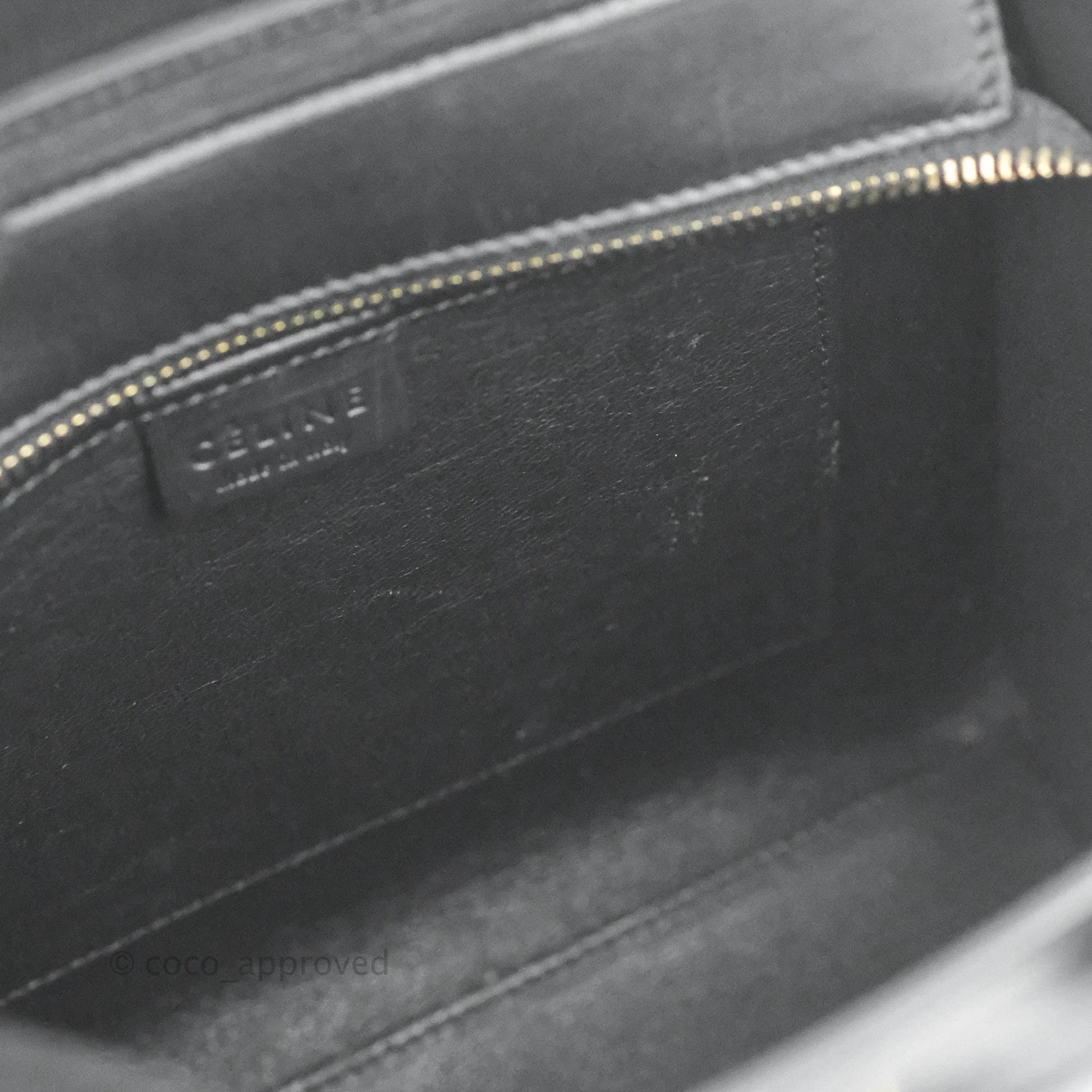 Celine Nano Luggage Bag Tricolour Dune/White/Black Grained Calfskin
