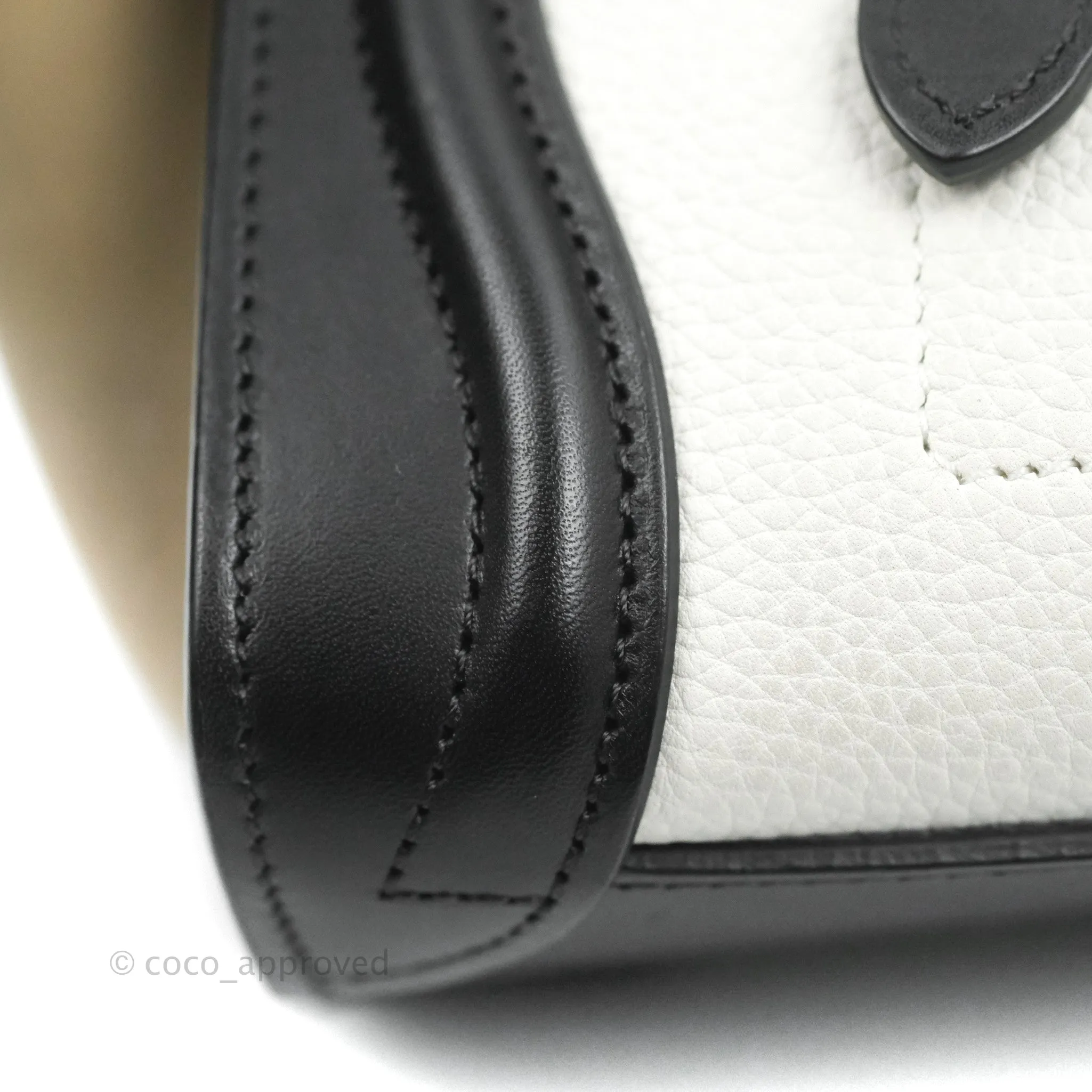 Celine Nano Luggage Bag Tricolour Dune/White/Black Grained Calfskin