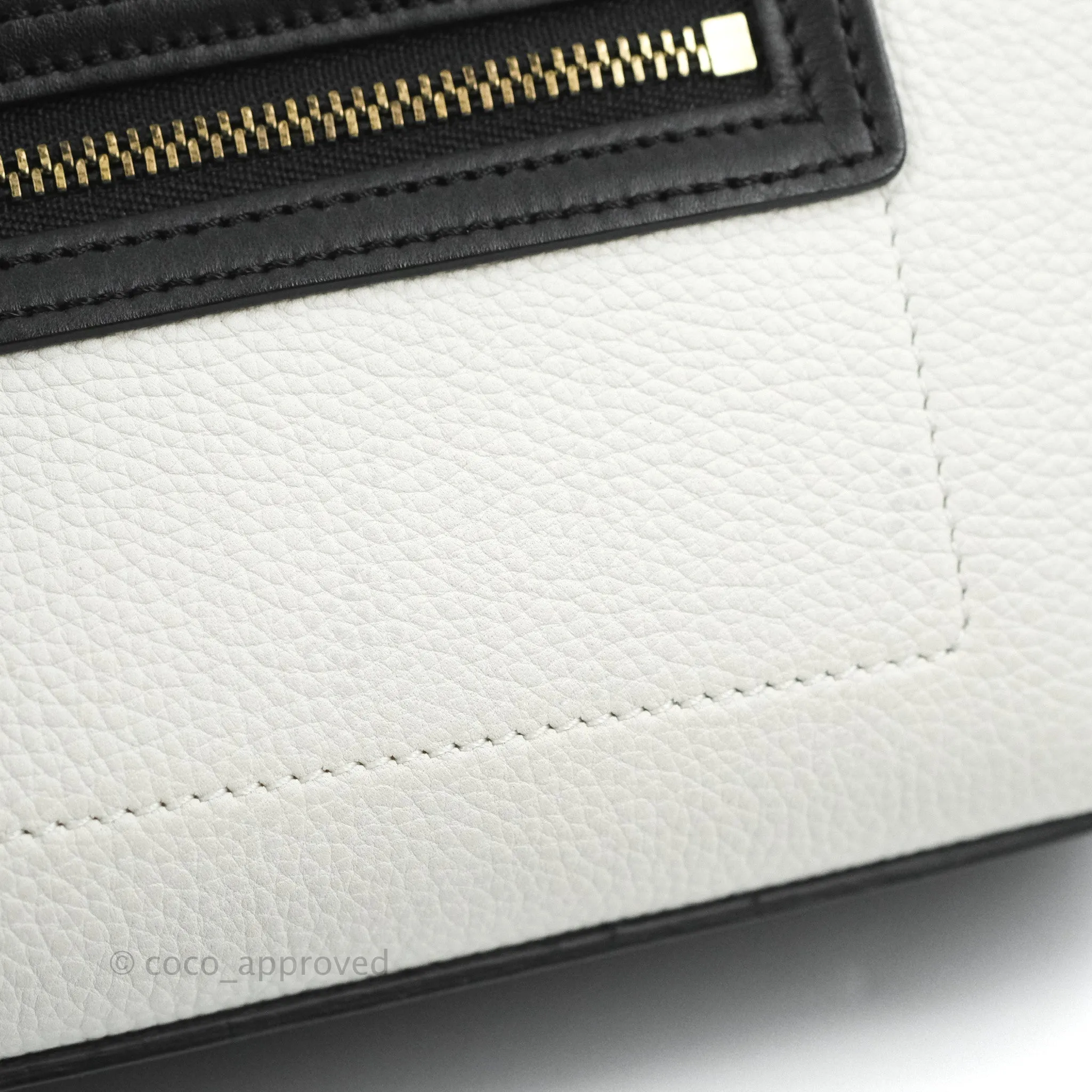 Celine Nano Luggage Bag Tricolour Dune/White/Black Grained Calfskin
