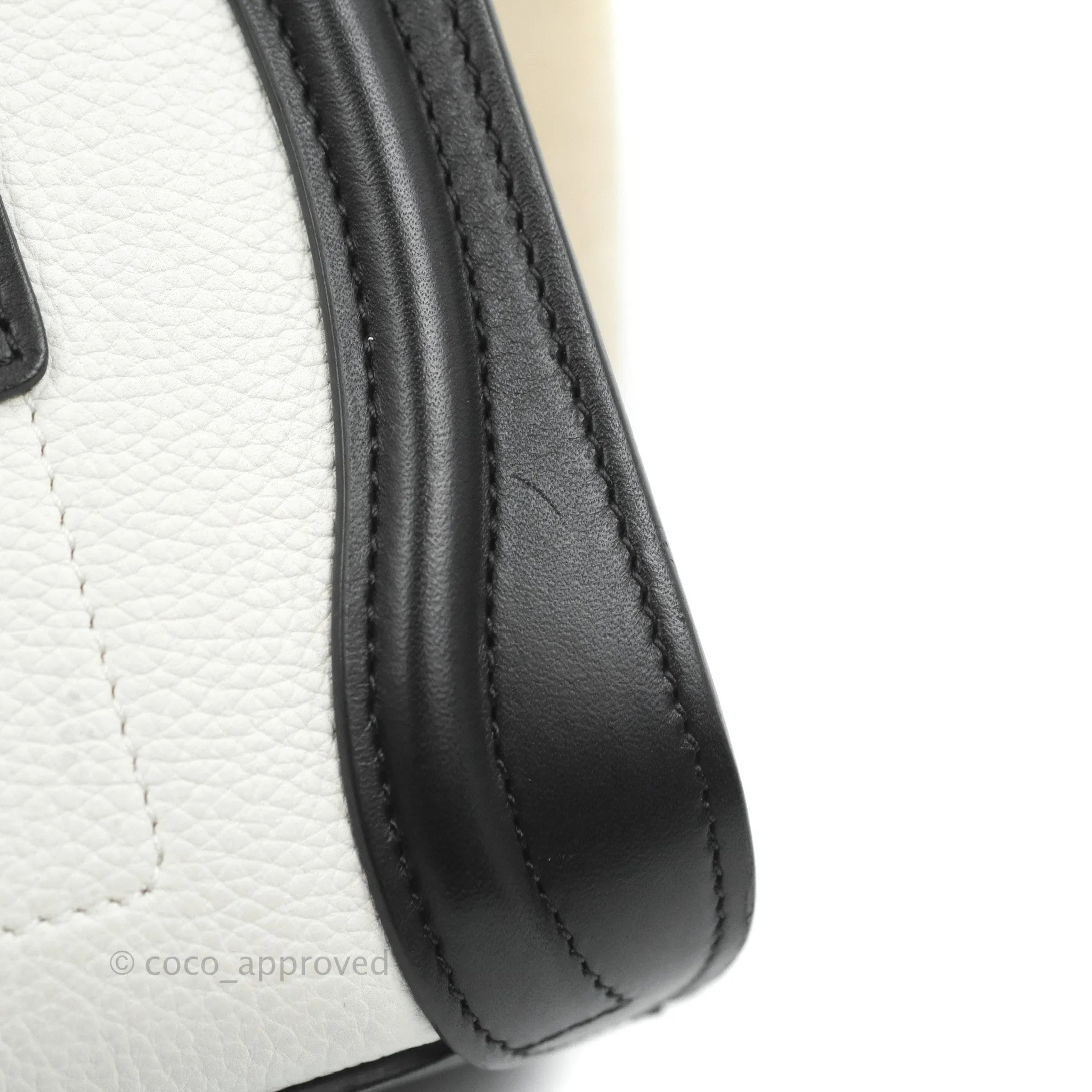 Celine Nano Luggage Bag Tricolour Dune/White/Black Grained Calfskin