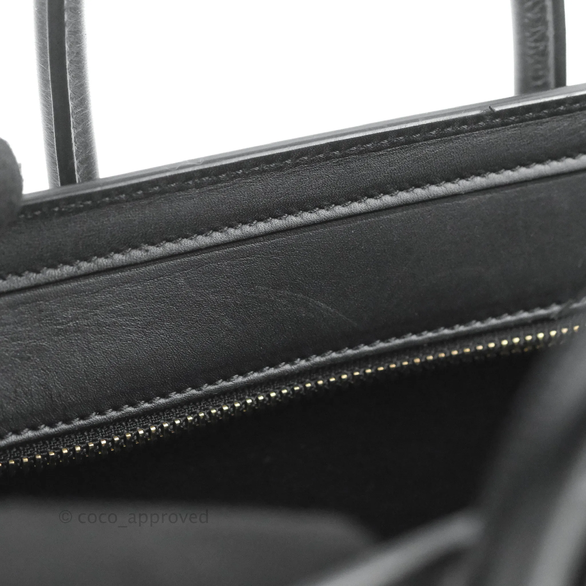 Celine Nano Luggage Bag Tricolour Dune/White/Black Grained Calfskin