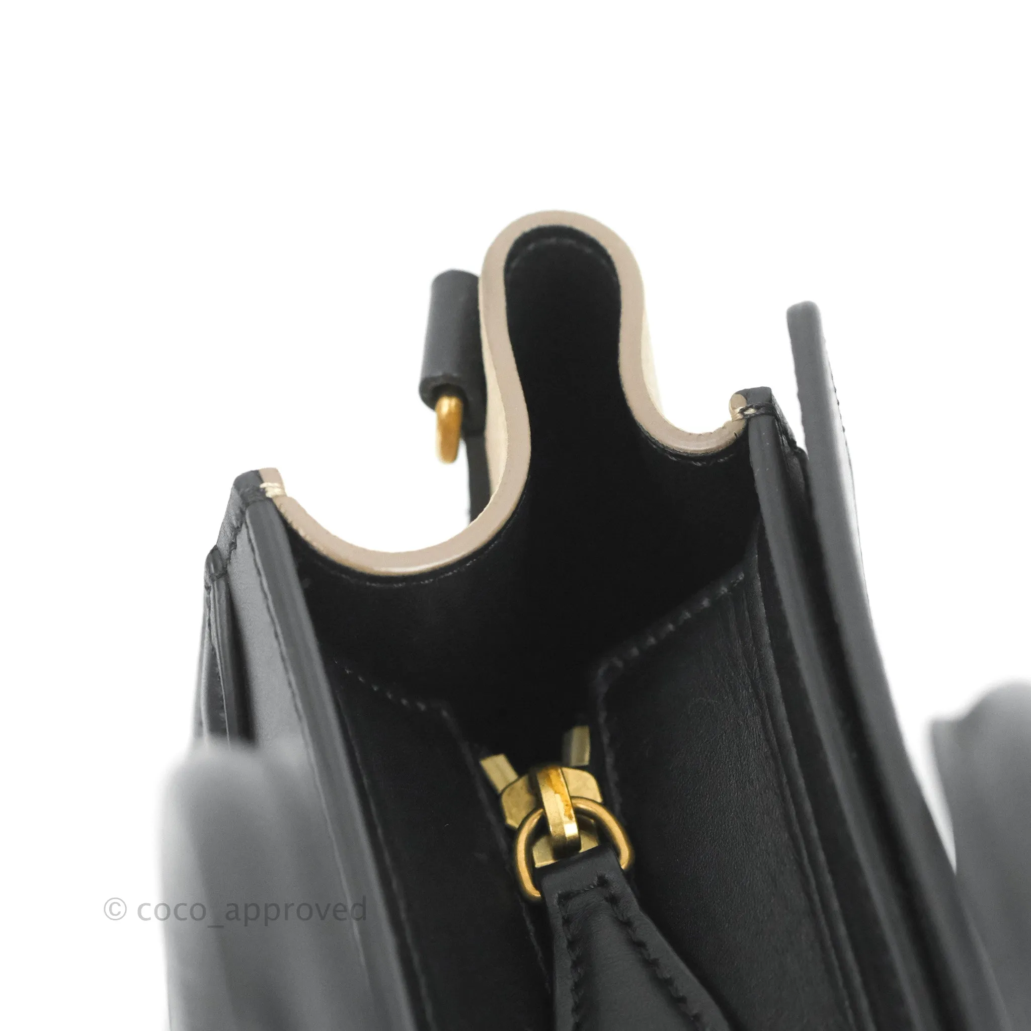 Celine Nano Luggage Bag Tricolour Dune/White/Black Grained Calfskin