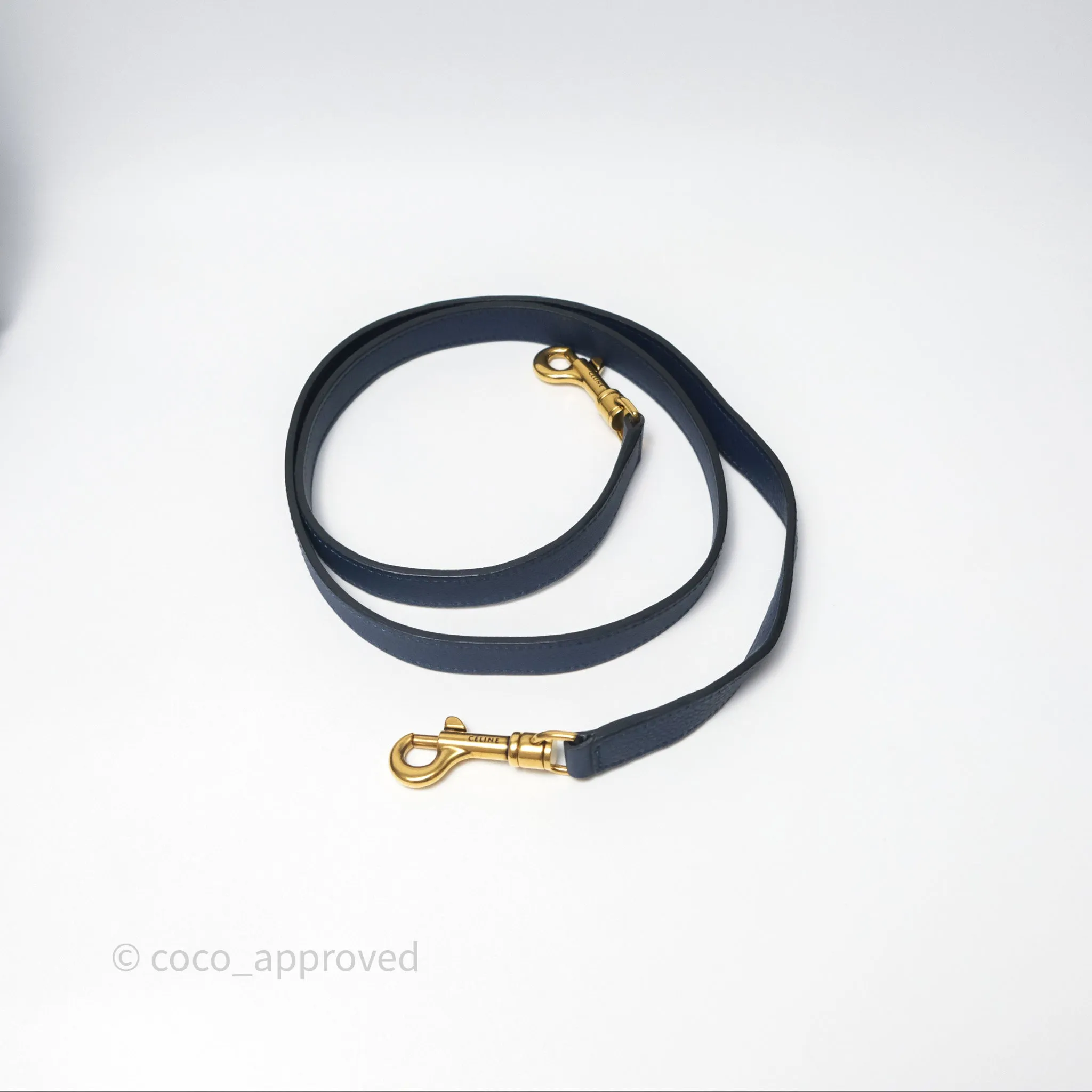 Celine Nano Luggage Handbag Navy Grained Calfskin Gold Hardware