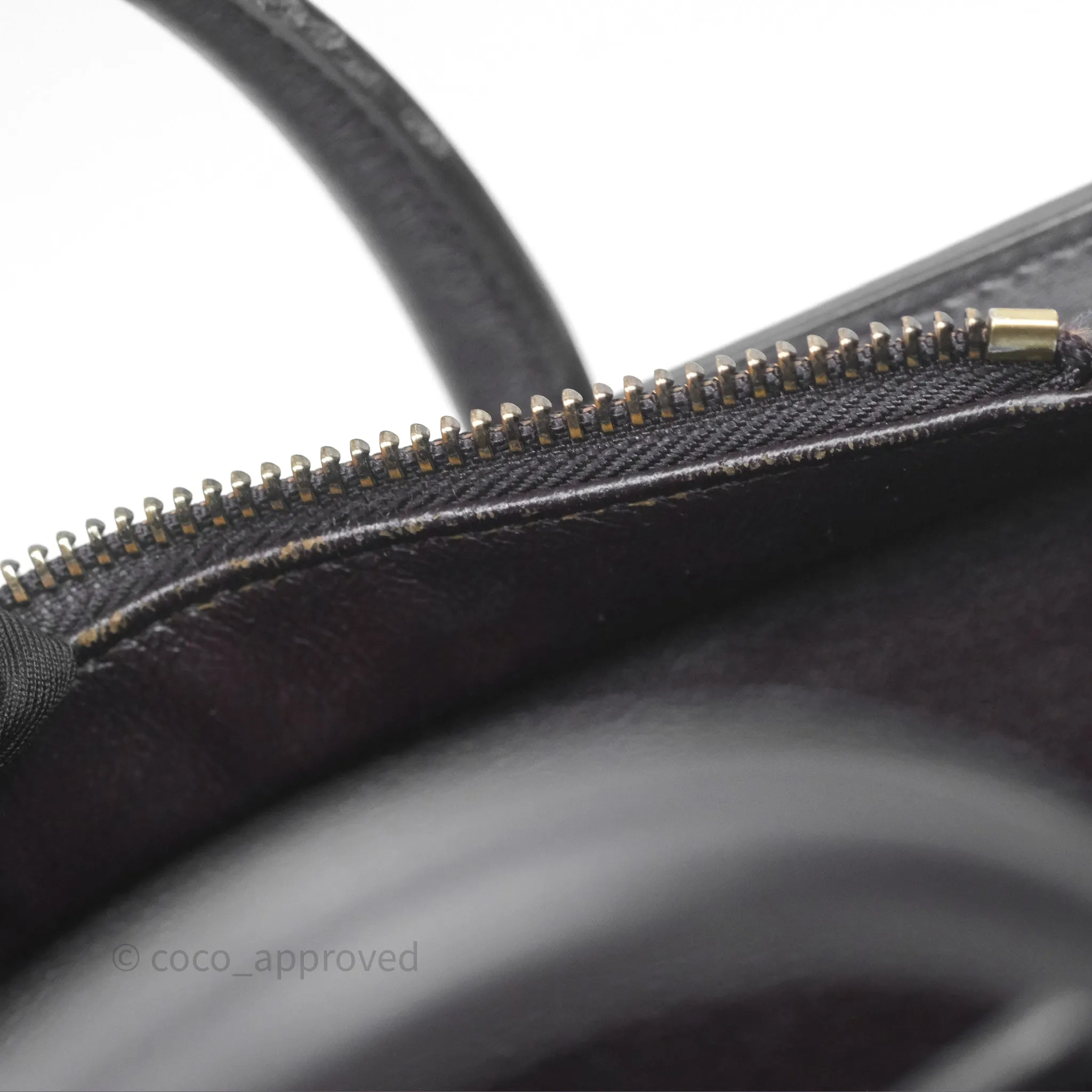 Celine Nano Luggage Satin Calfskin Gold Hardware Red/ Dark Brown