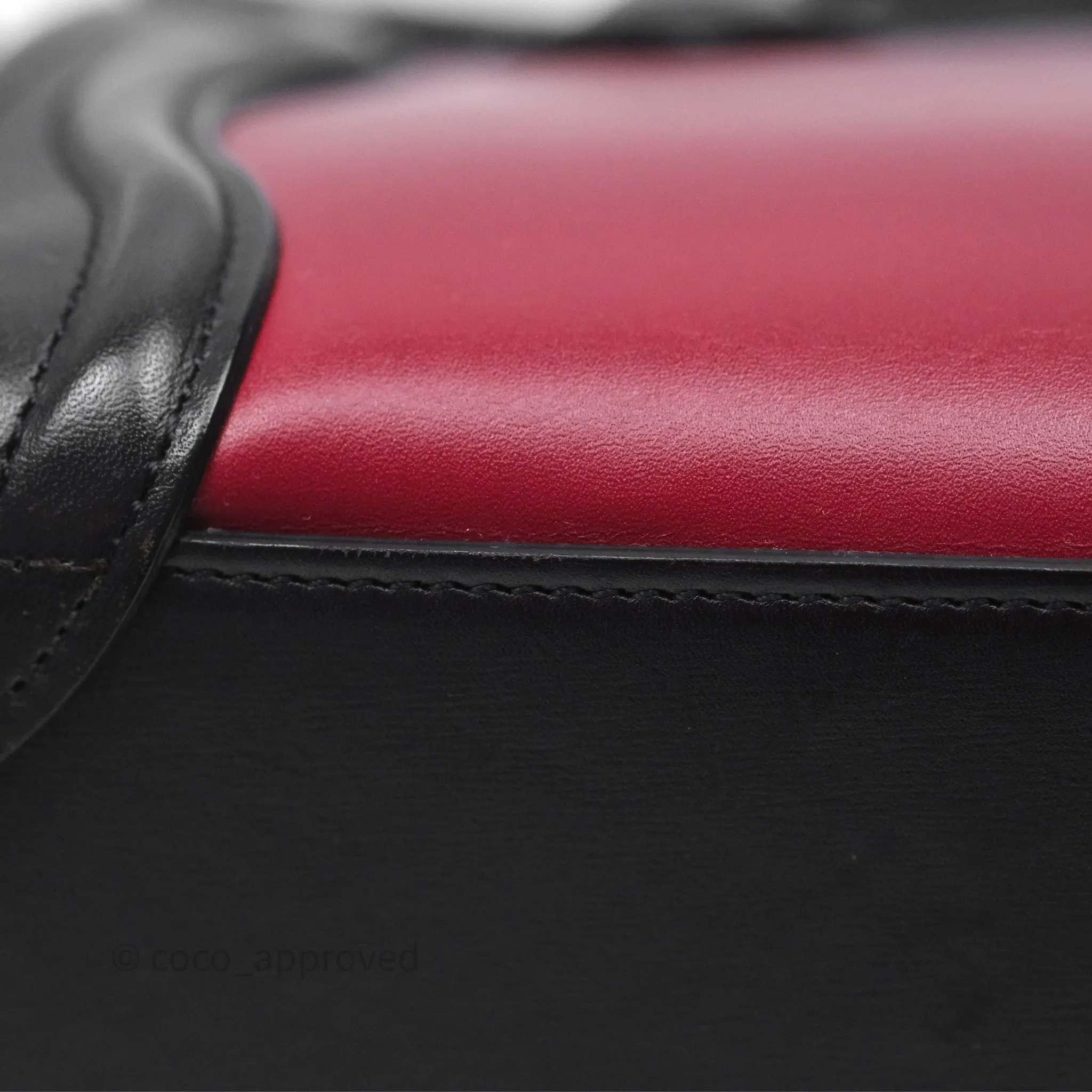 Celine Nano Luggage Satin Calfskin Gold Hardware Red/ Dark Brown