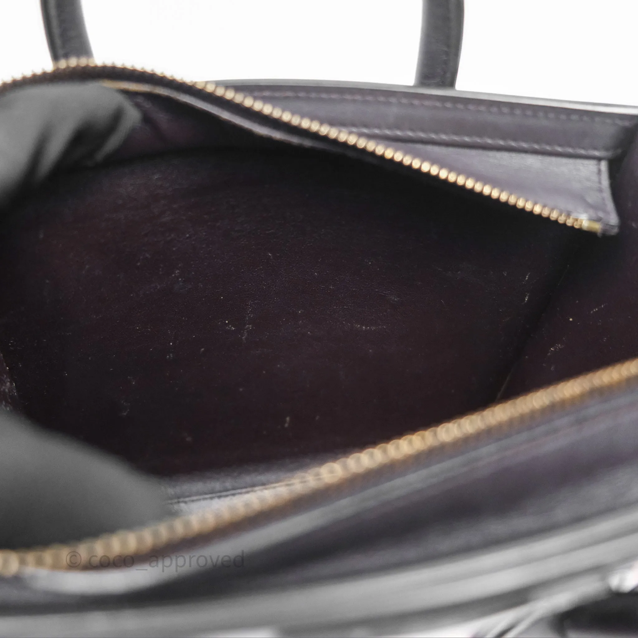 Celine Nano Luggage Satin Calfskin Gold Hardware Red/ Dark Brown