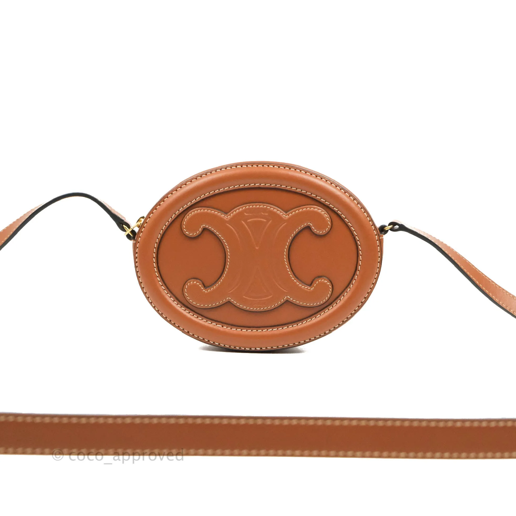 Celine Oval Bag Cuir Triophe Brown Calfskin