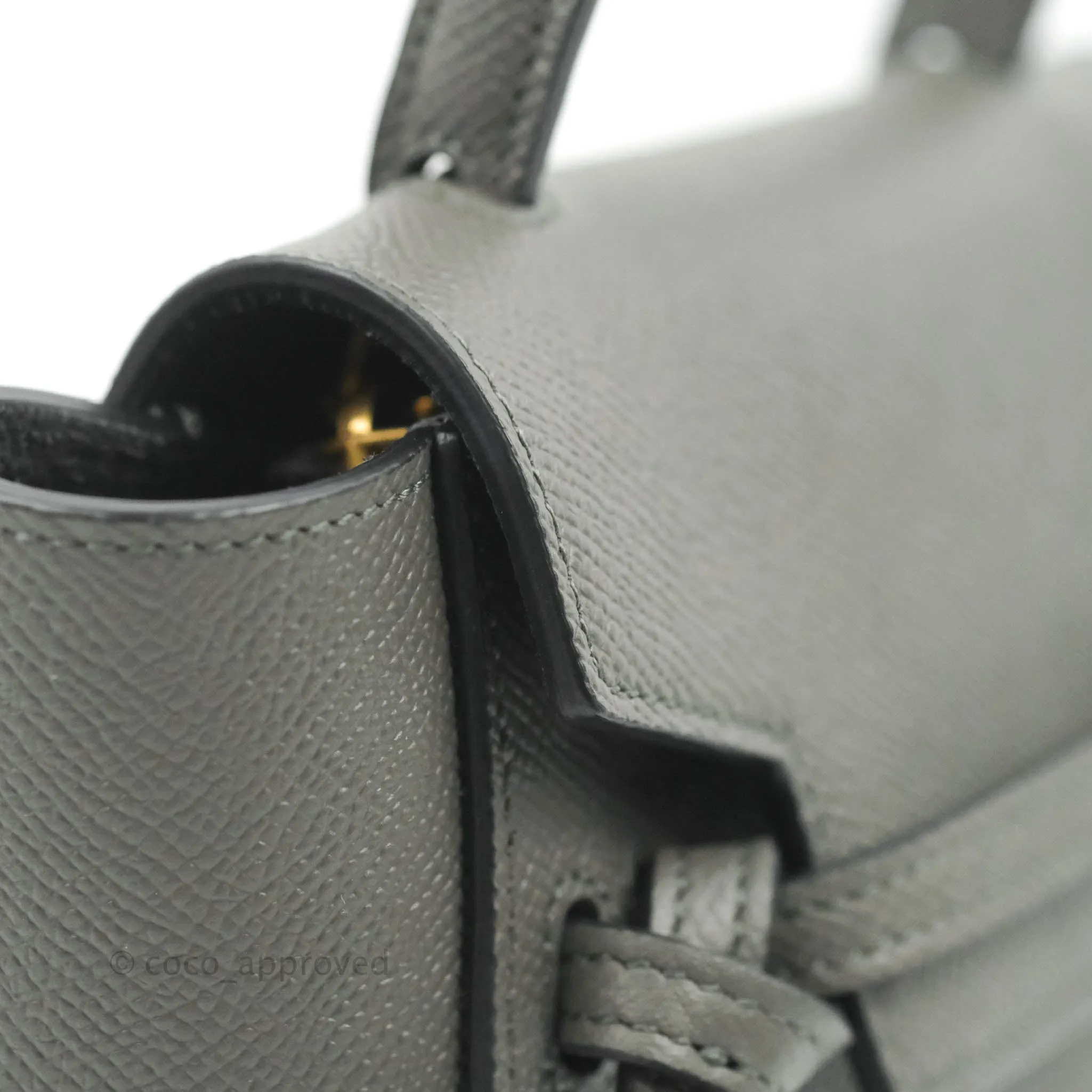 Celine Pico Belt Bag Grey Grained Calfskin Gold Hardware