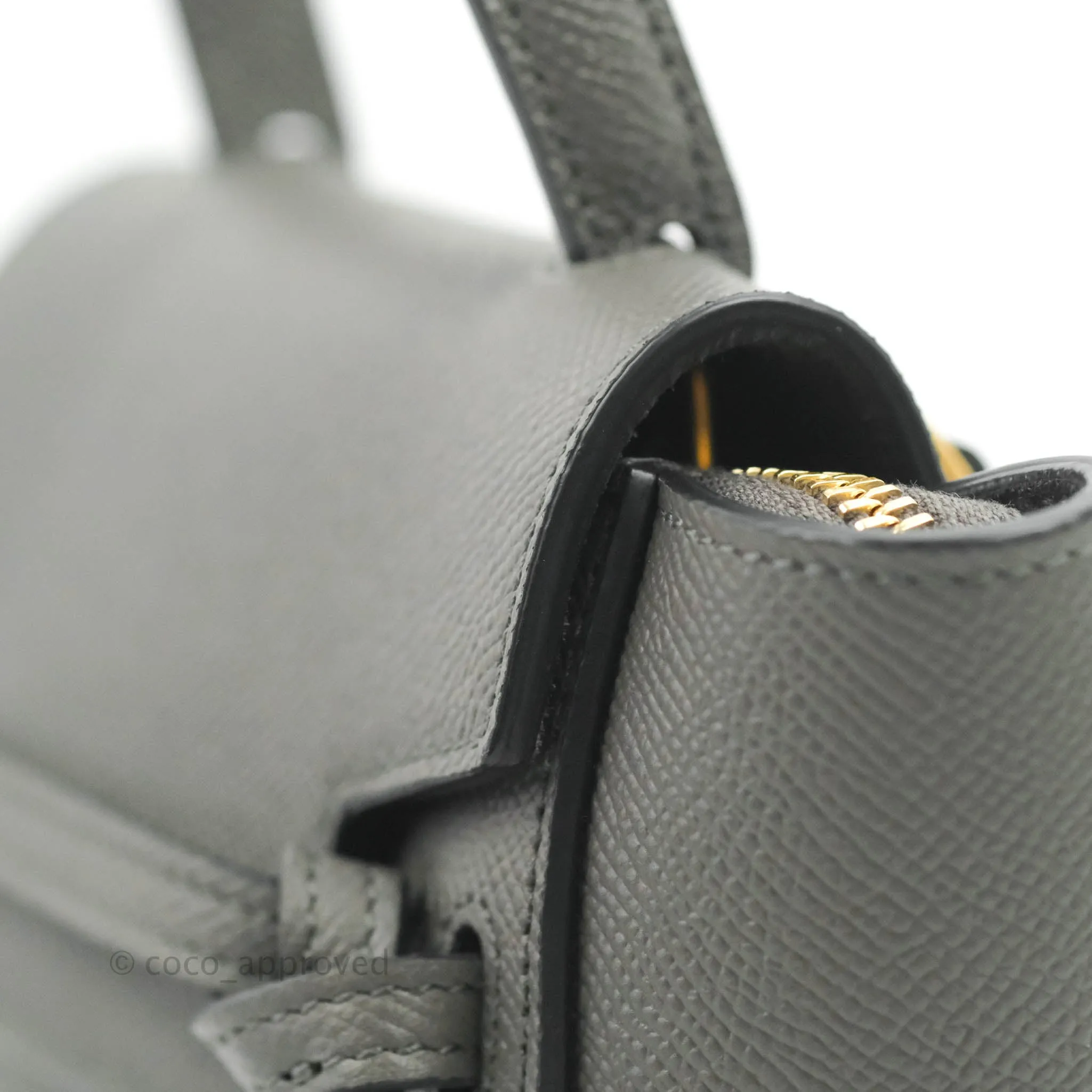 Celine Pico Belt Bag Grey Grained Calfskin Gold Hardware