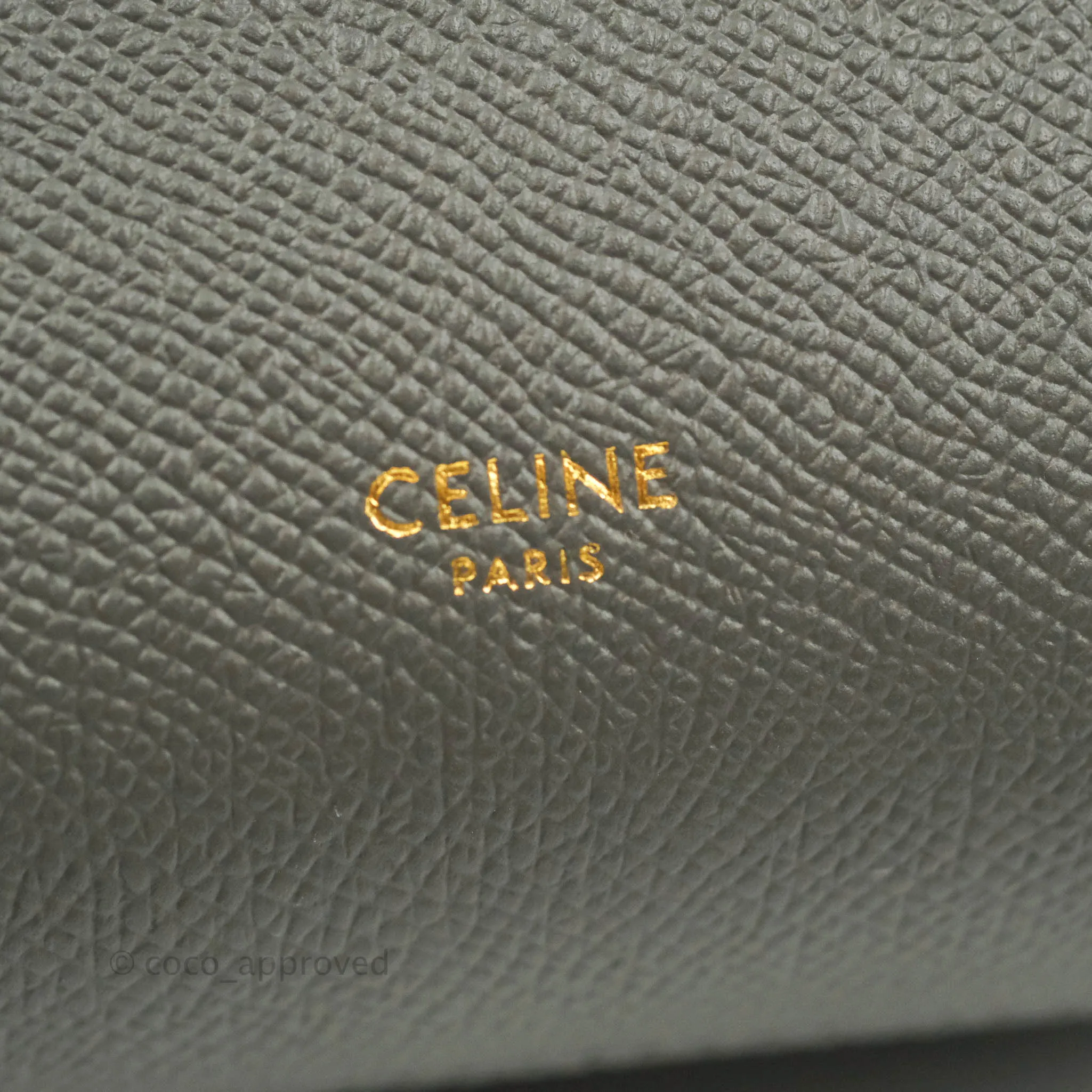Celine Pico Belt Bag Grey Grained Calfskin Gold Hardware