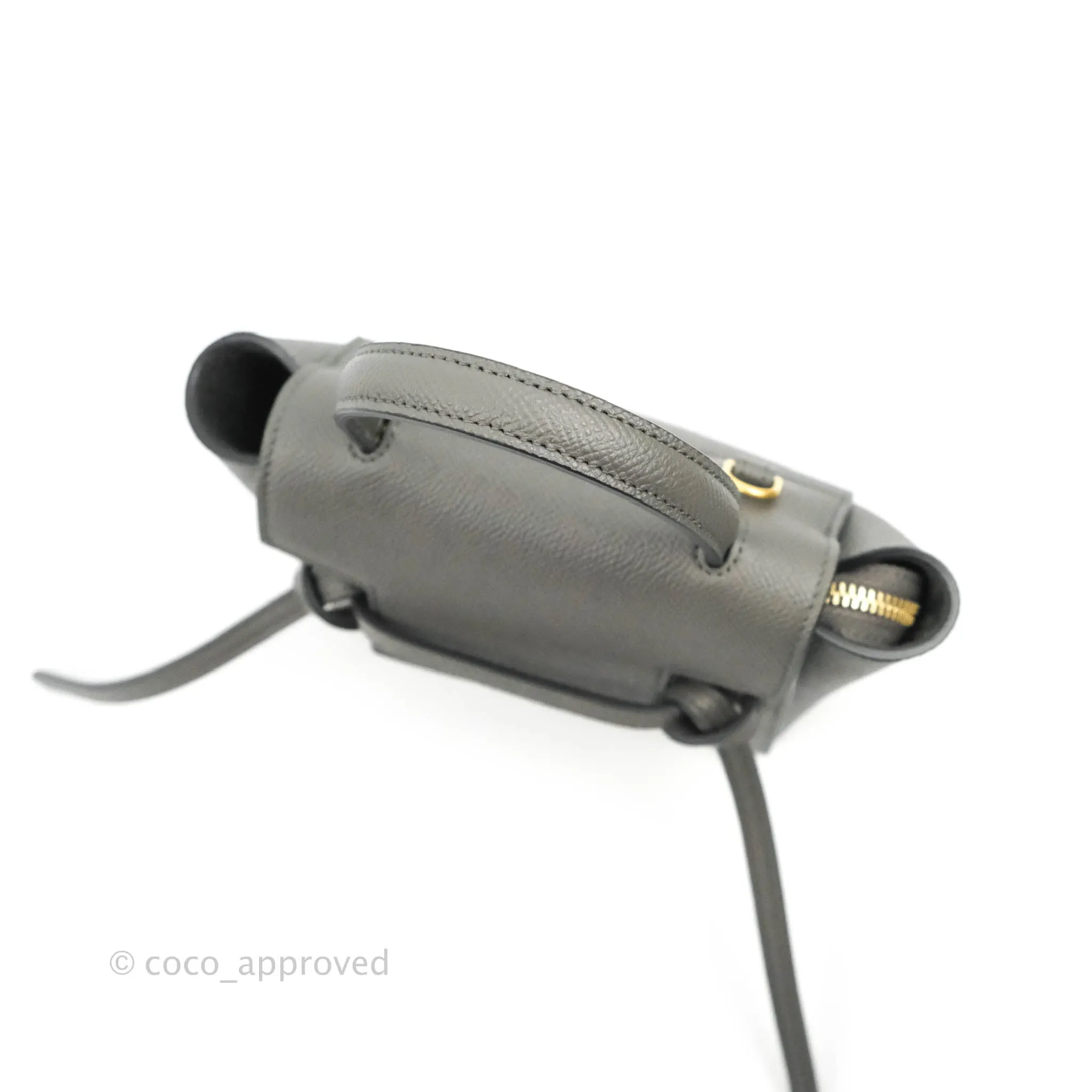 Celine Pico Belt Bag Grey Grained Calfskin Gold Hardware