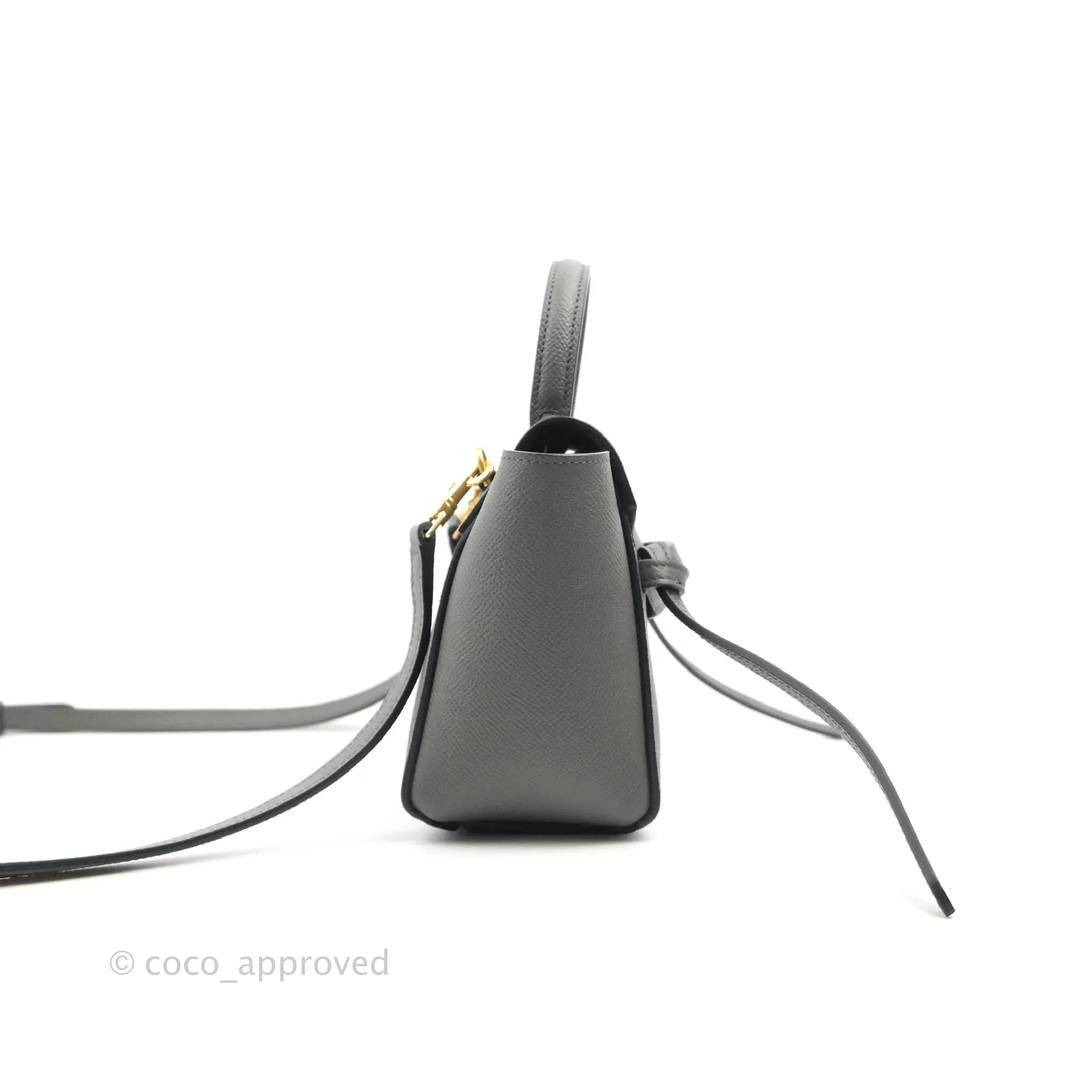 Celine Pico Belt Bag Grey Grained Calfskin Gold Hardware