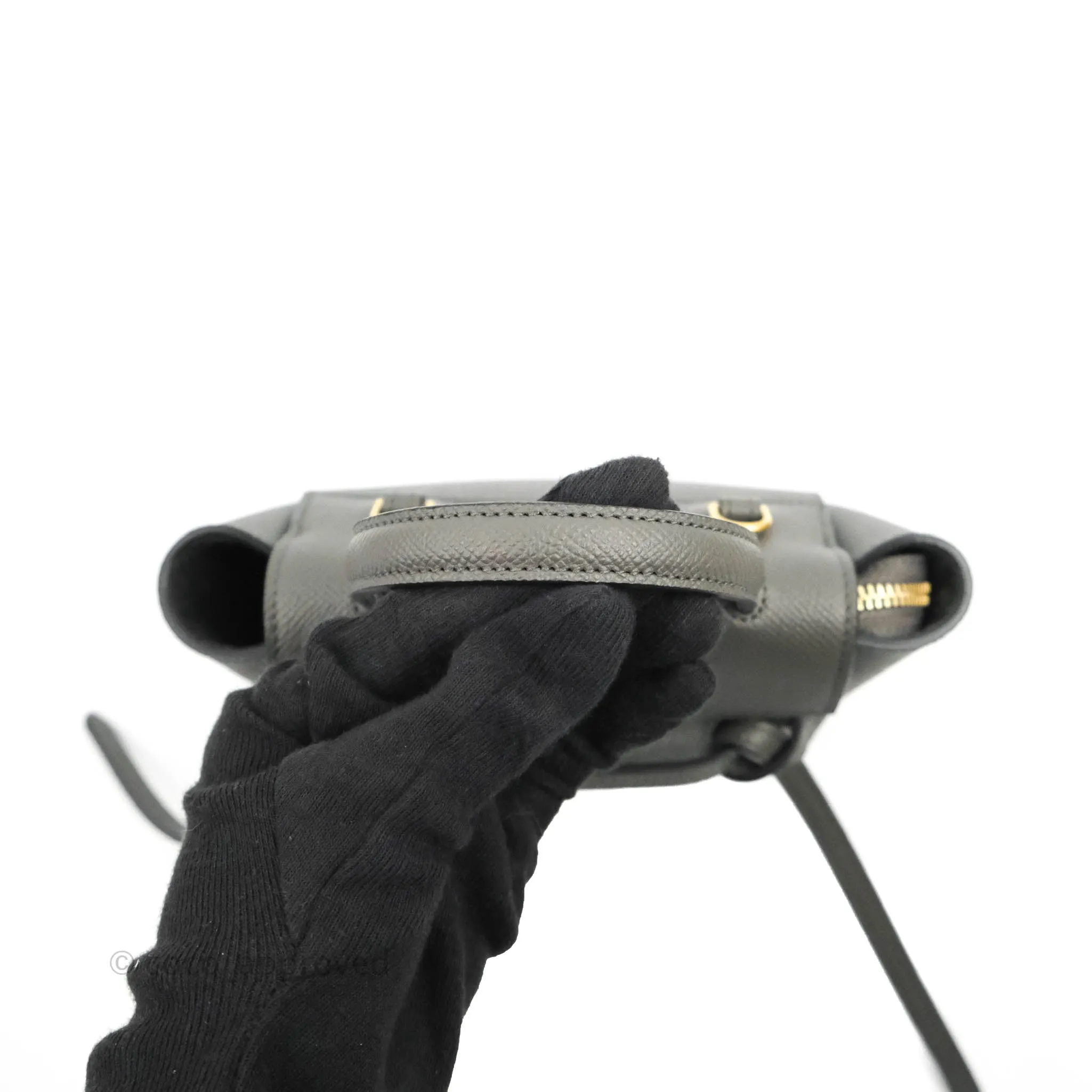 Celine Pico Belt Bag Grey Grained Calfskin Gold Hardware