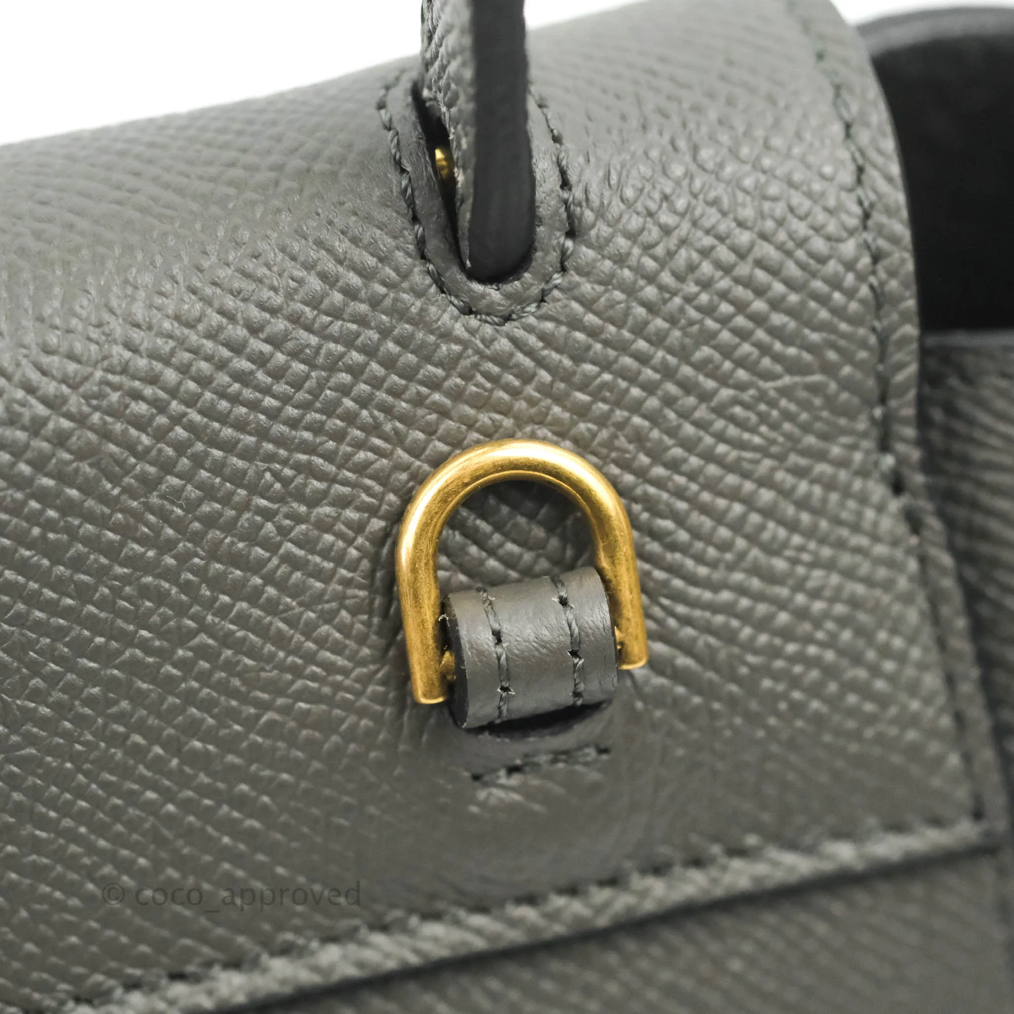 Celine Pico Belt Bag Grey Grained Calfskin Gold Hardware