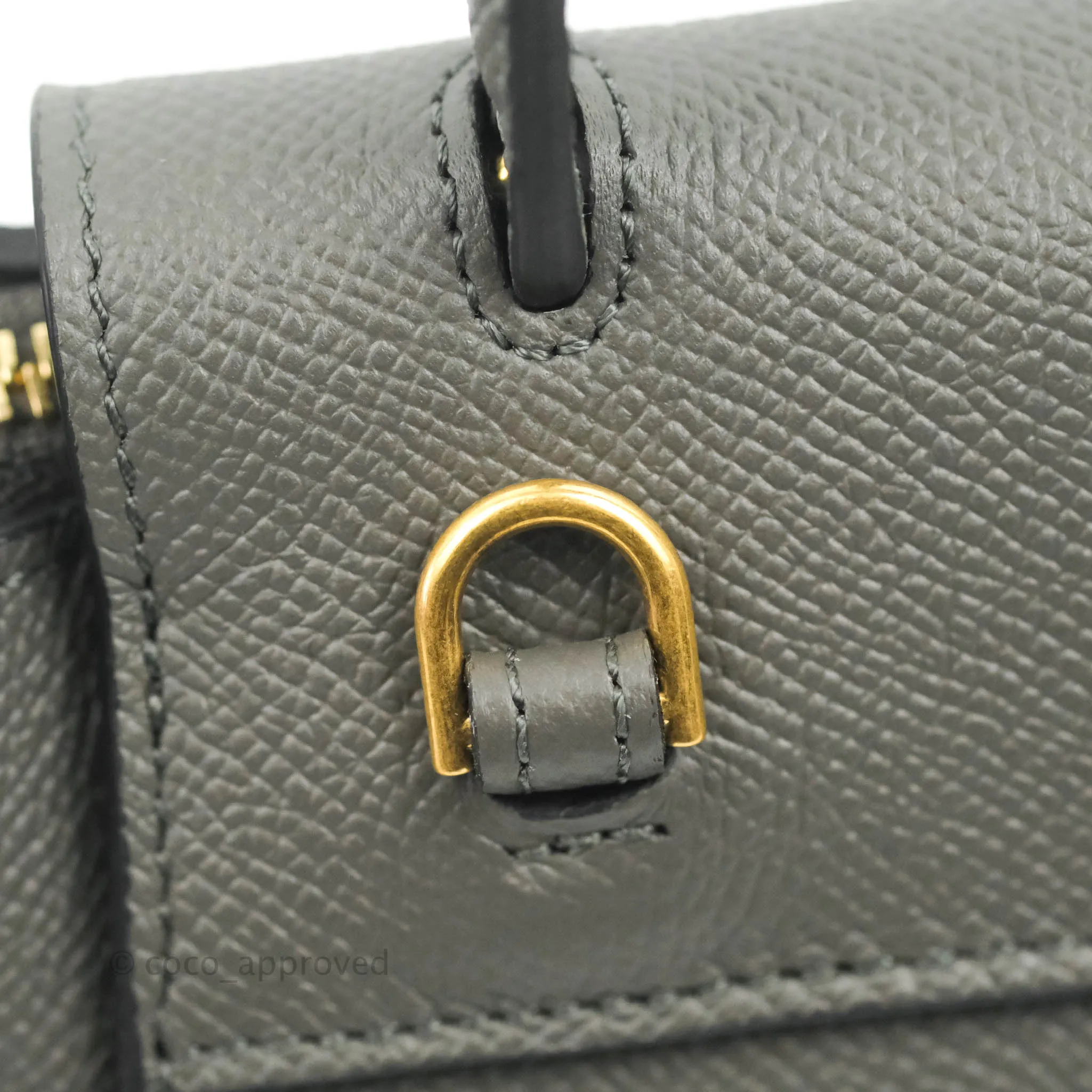 Celine Pico Belt Bag Grey Grained Calfskin Gold Hardware