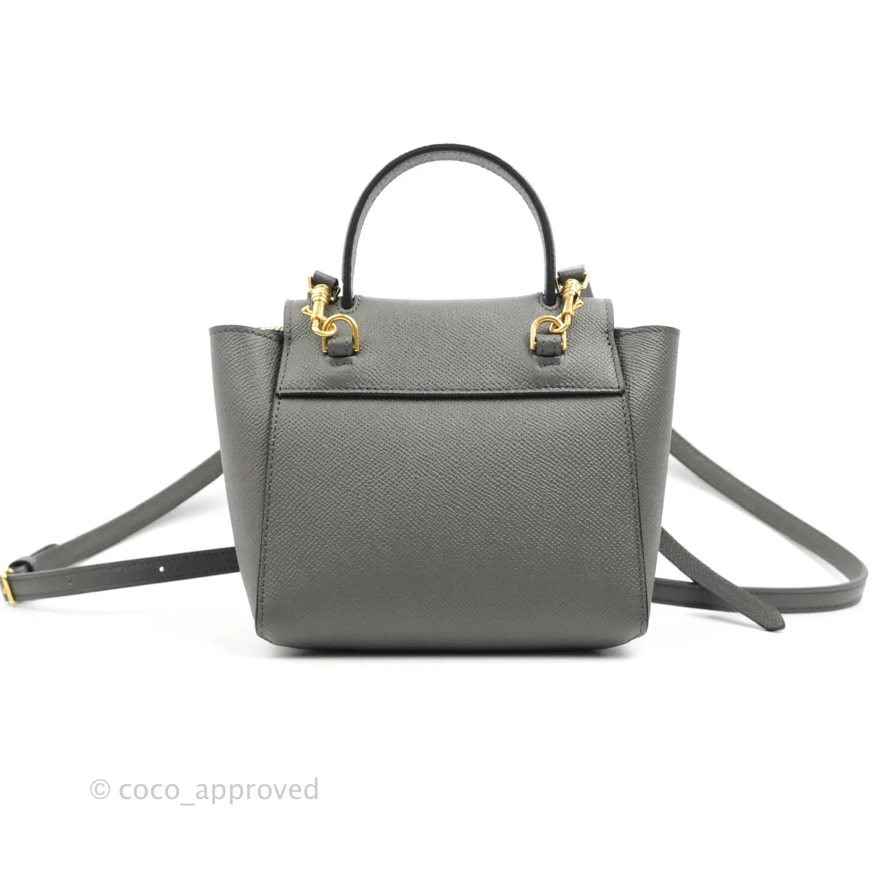 Celine Pico Belt Bag Grey Grained Calfskin Gold Hardware