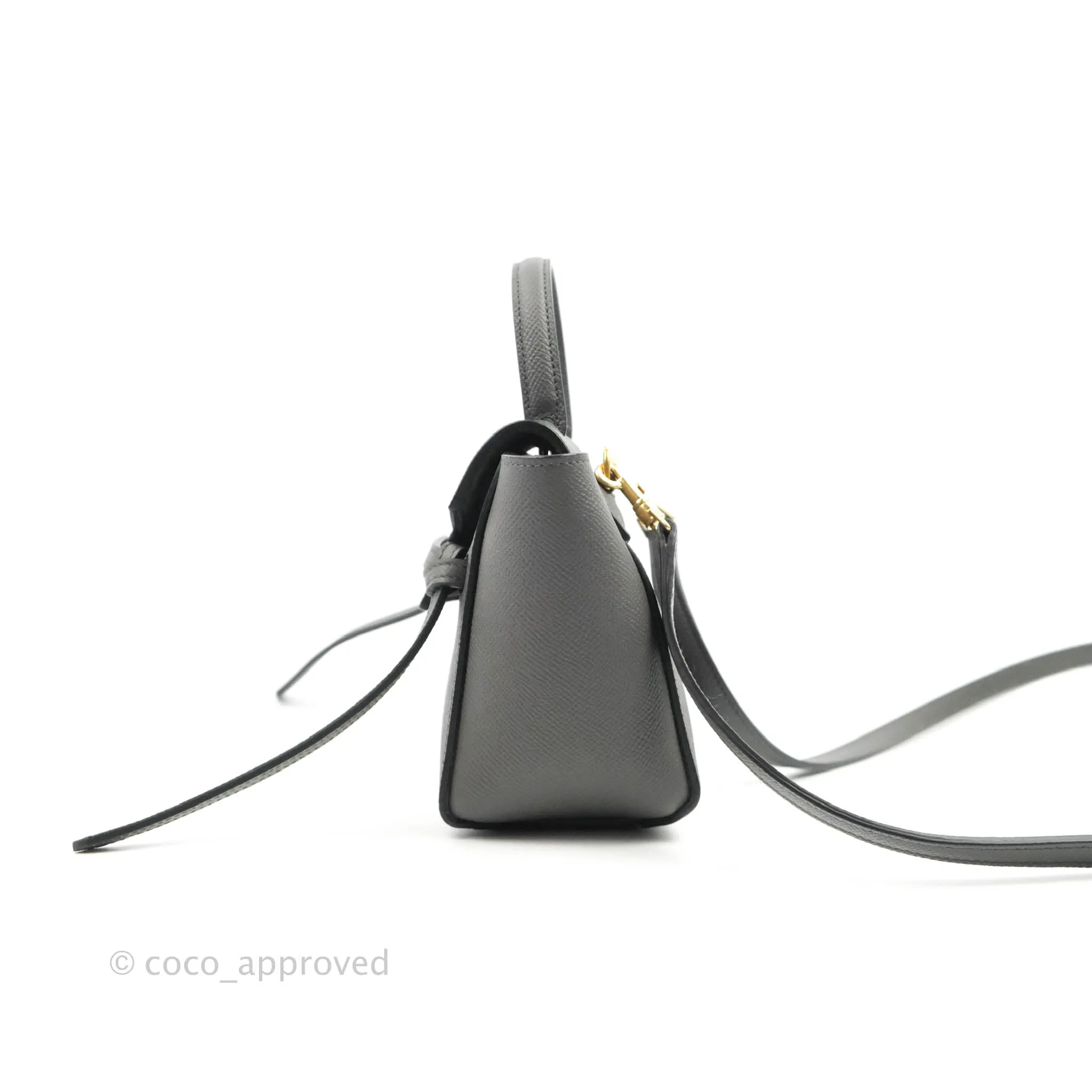 Celine Pico Belt Bag Grey Grained Calfskin Gold Hardware