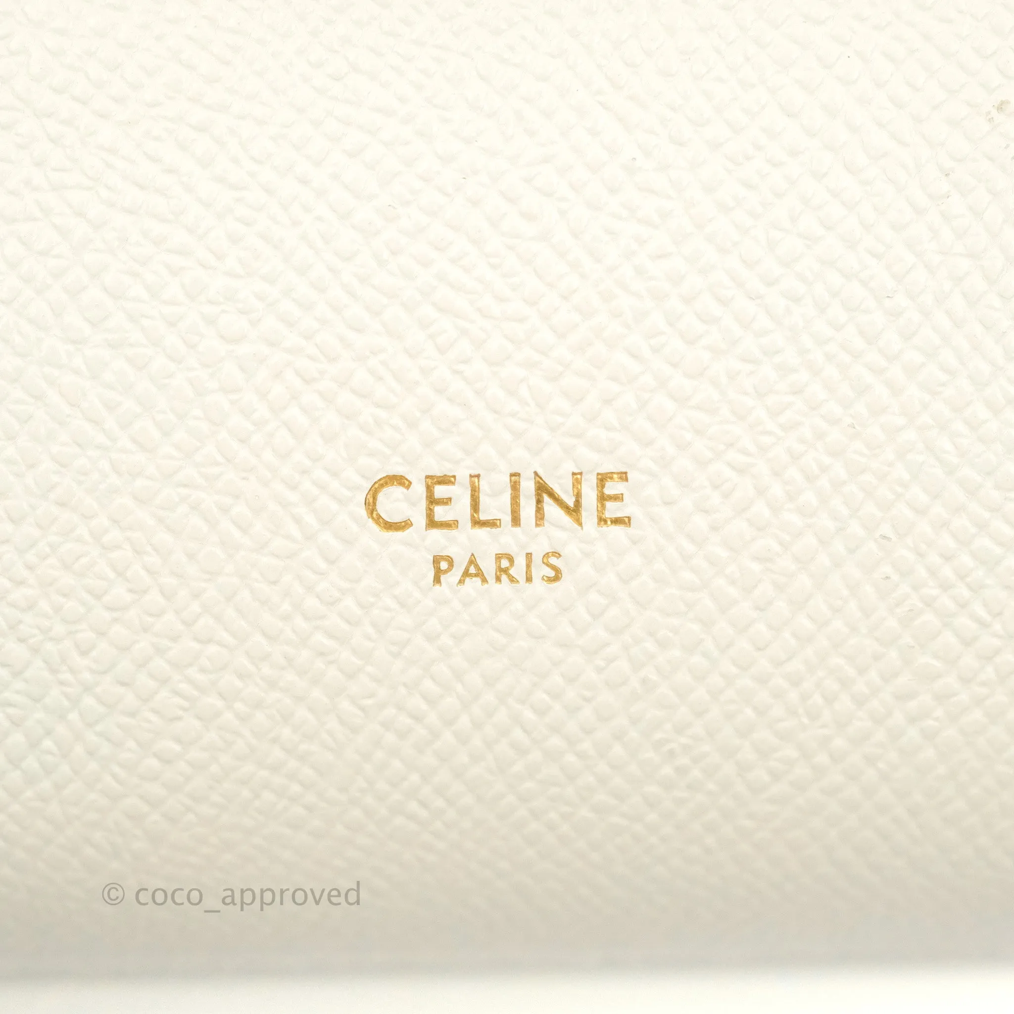 Celine Pico Belt Bag White Grained Calfskin Gold Hardware