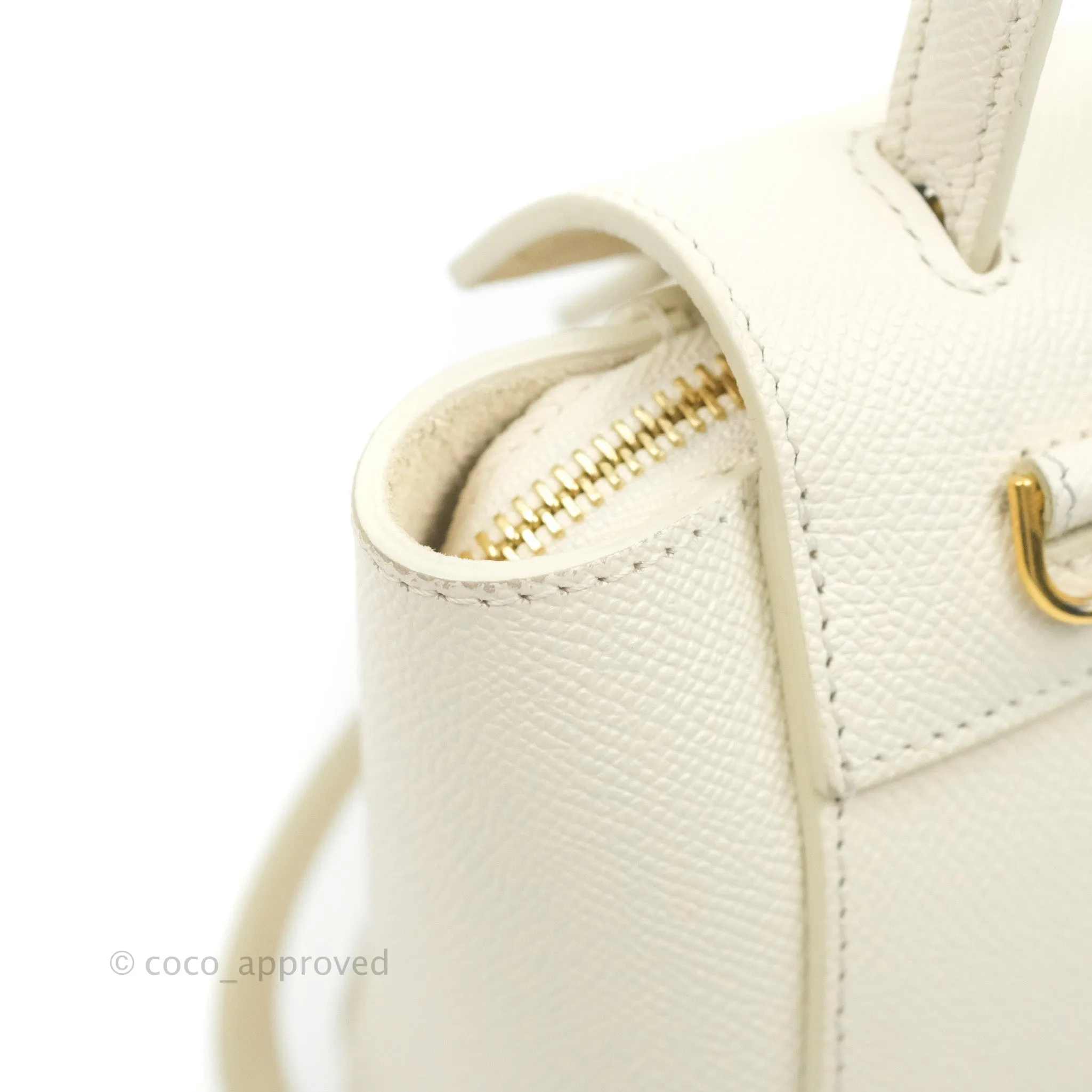 Celine Pico Belt Bag White Grained Calfskin Gold Hardware