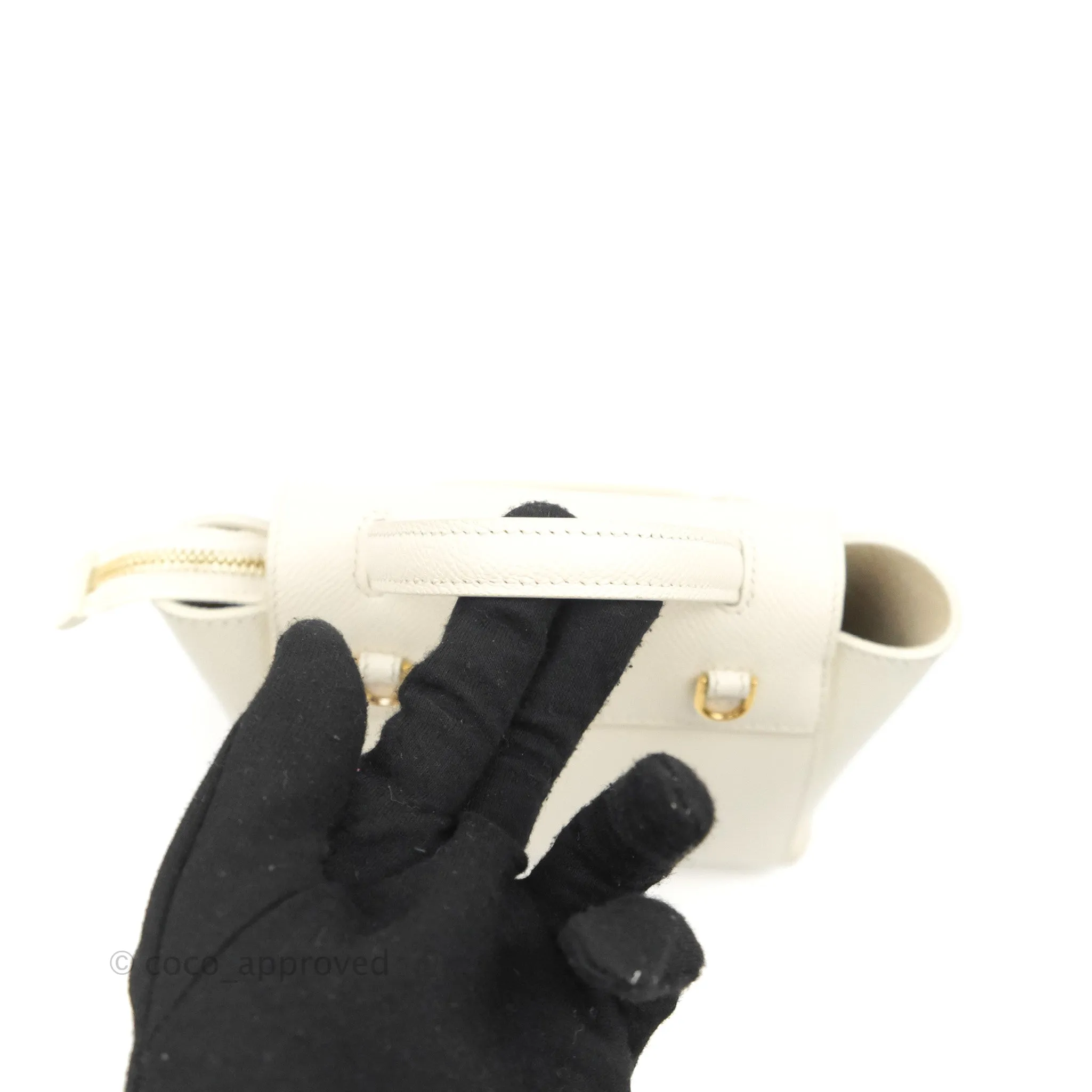 Celine Pico Belt Bag White Grained Calfskin Gold Hardware