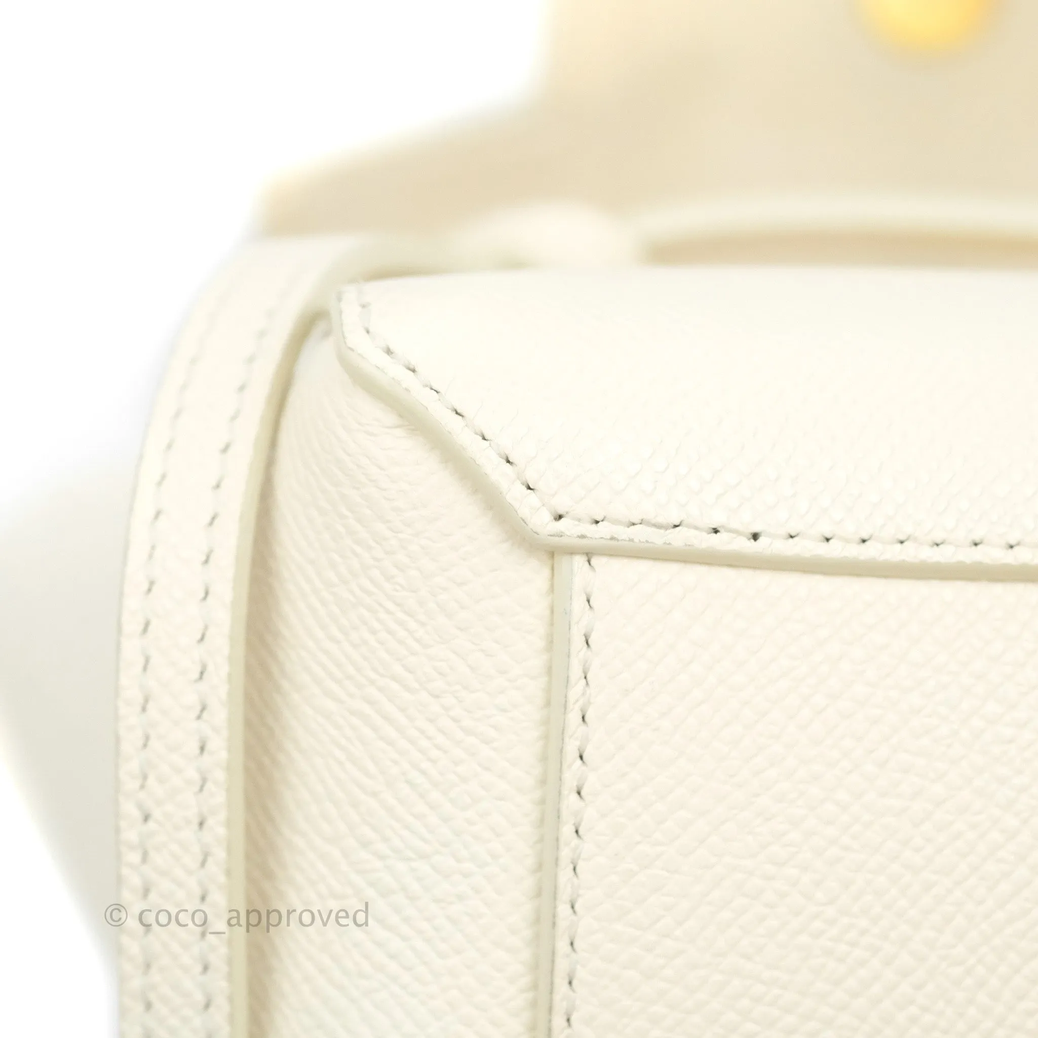 Celine Pico Belt Bag White Grained Calfskin Gold Hardware
