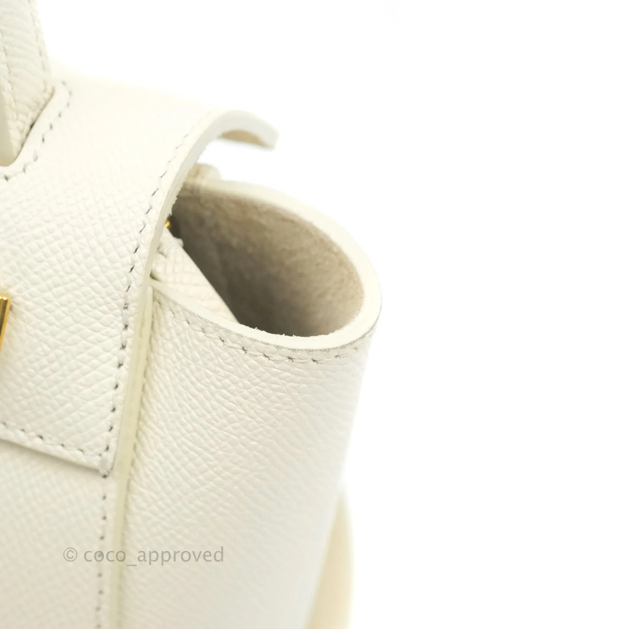 Celine Pico Belt Bag White Grained Calfskin Gold Hardware