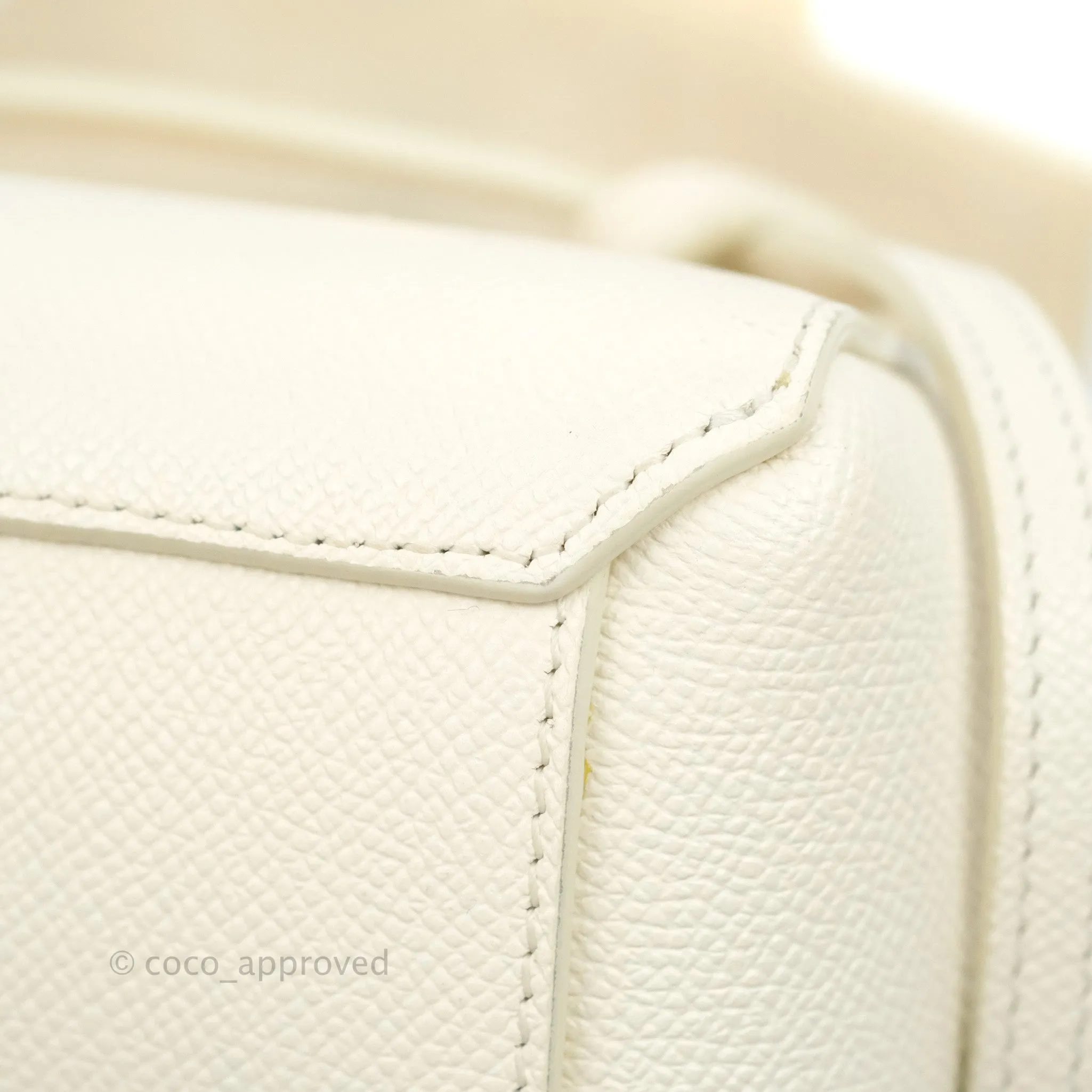 Celine Pico Belt Bag White Grained Calfskin Gold Hardware