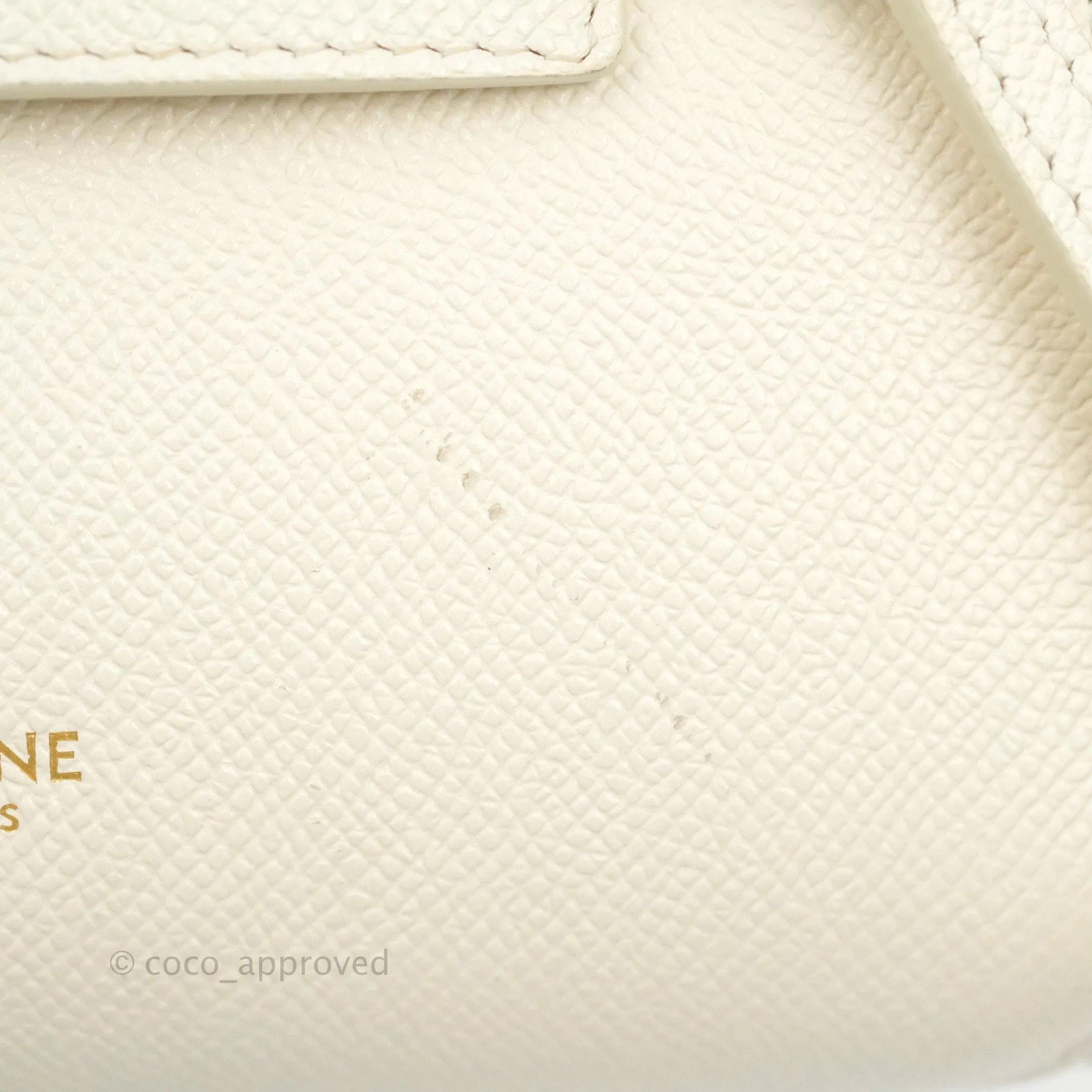 Celine Pico Belt Bag White Grained Calfskin Gold Hardware