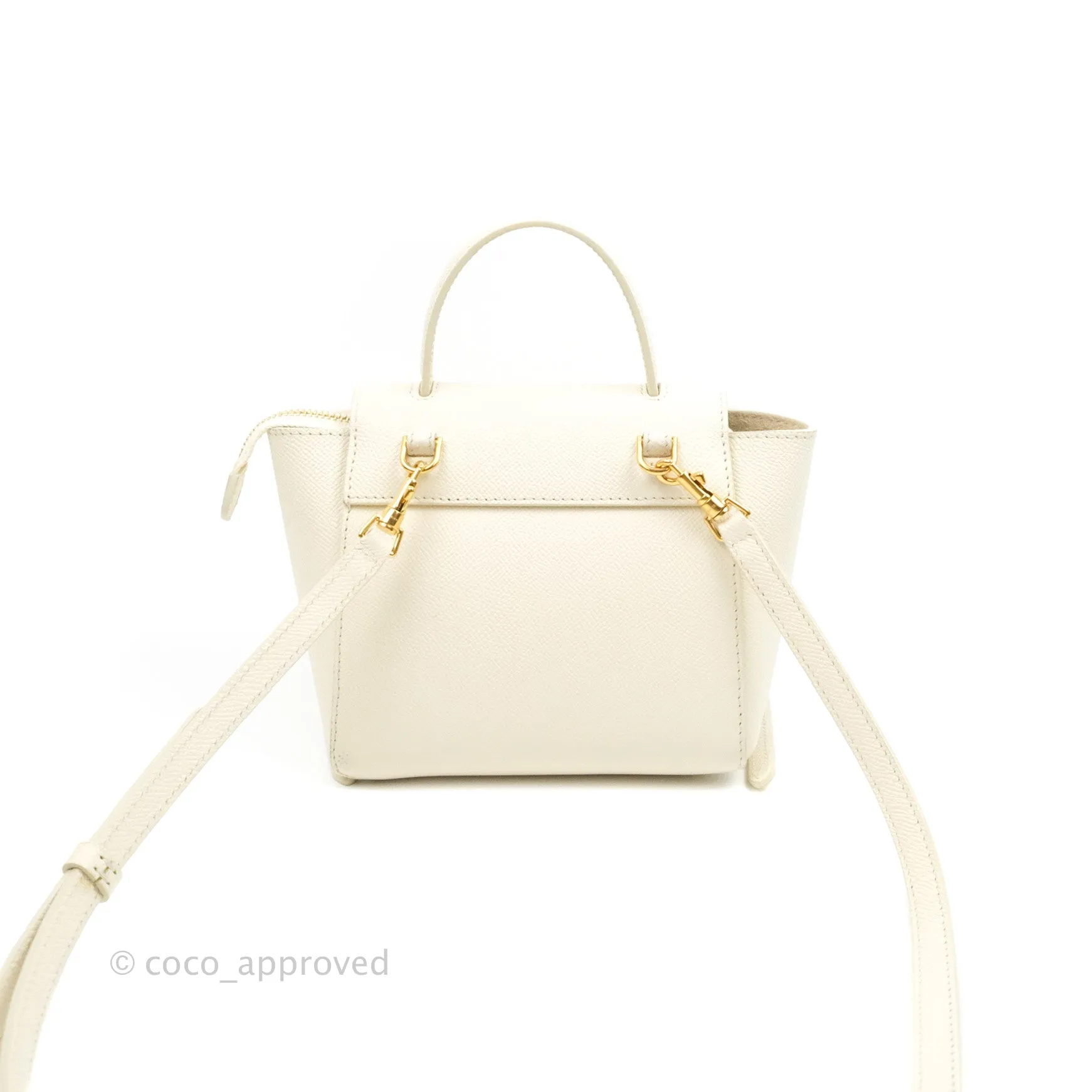Celine Pico Belt Bag White Grained Calfskin Gold Hardware