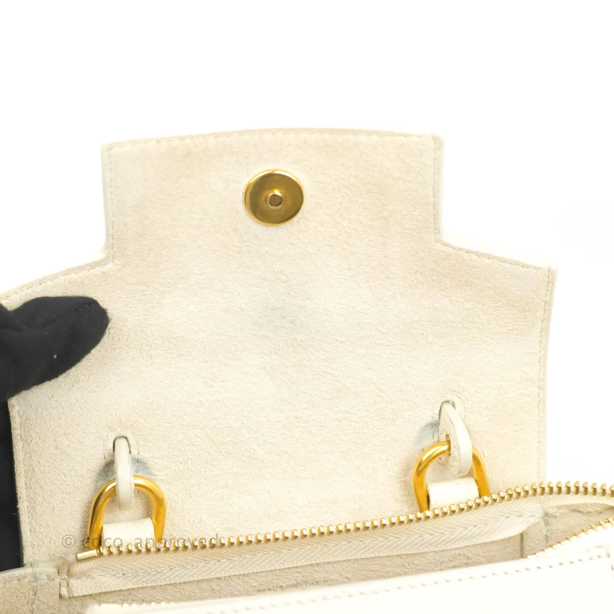 Celine Pico Belt Bag White Grained Calfskin Gold Hardware
