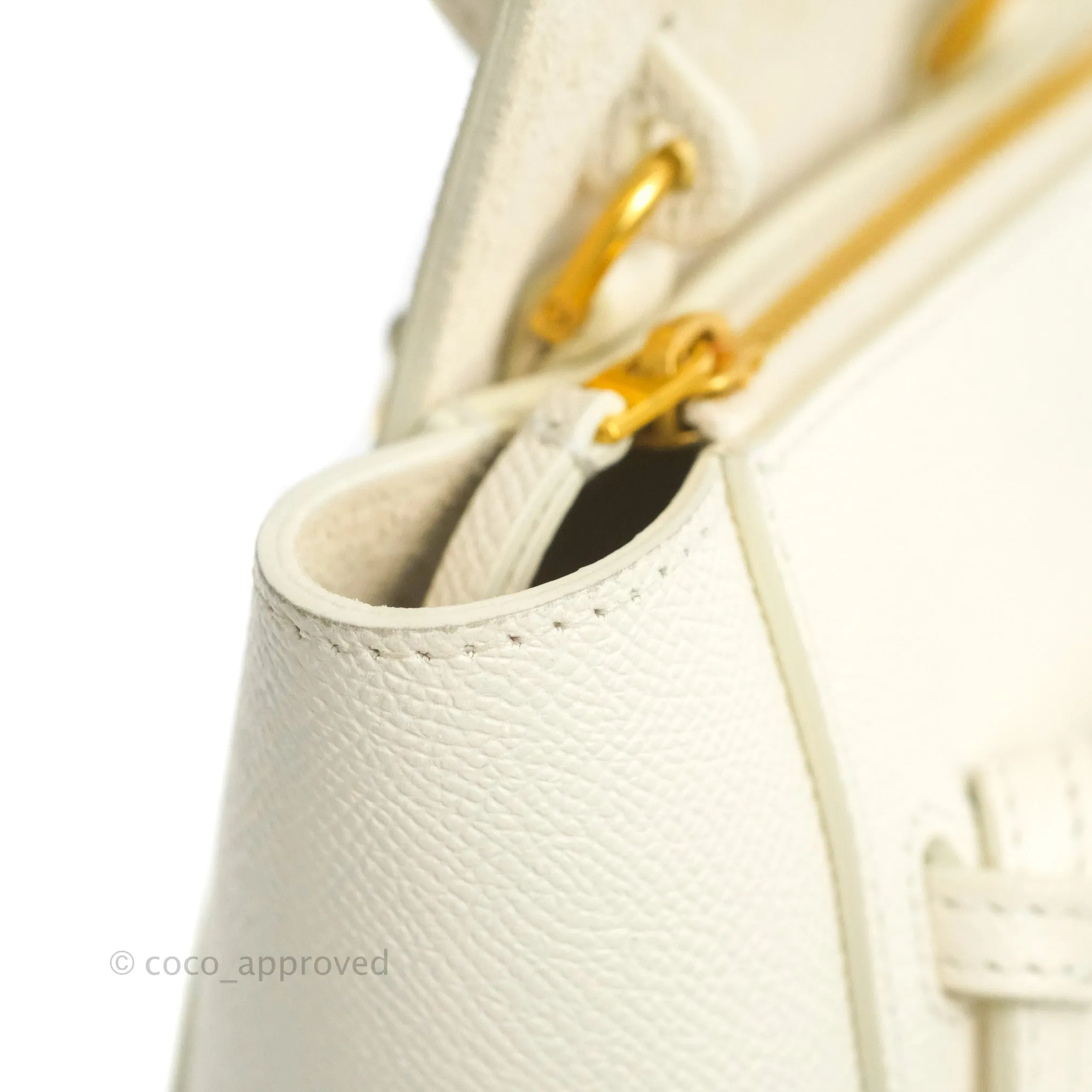 Celine Pico Belt Bag White Grained Calfskin Gold Hardware