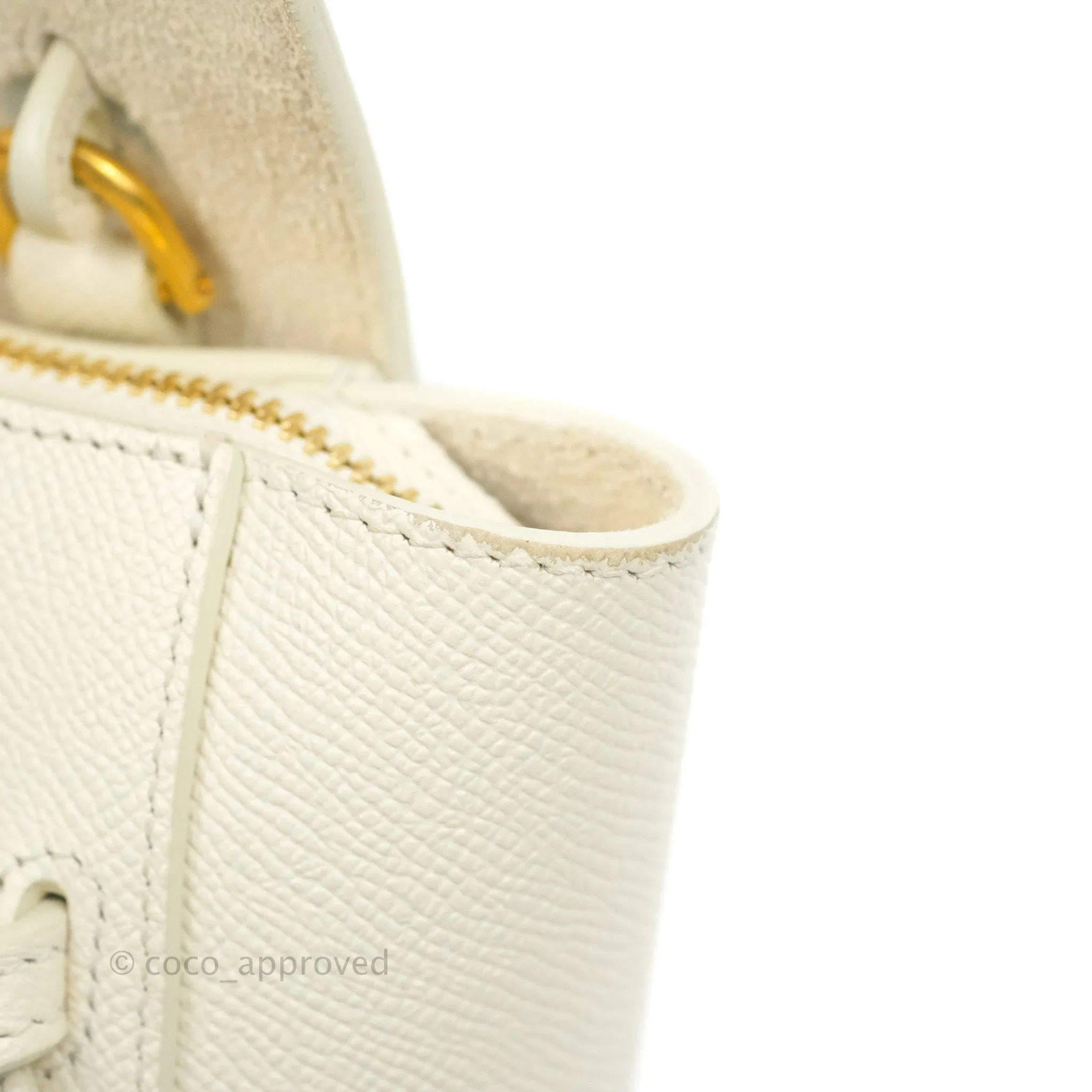 Celine Pico Belt Bag White Grained Calfskin Gold Hardware