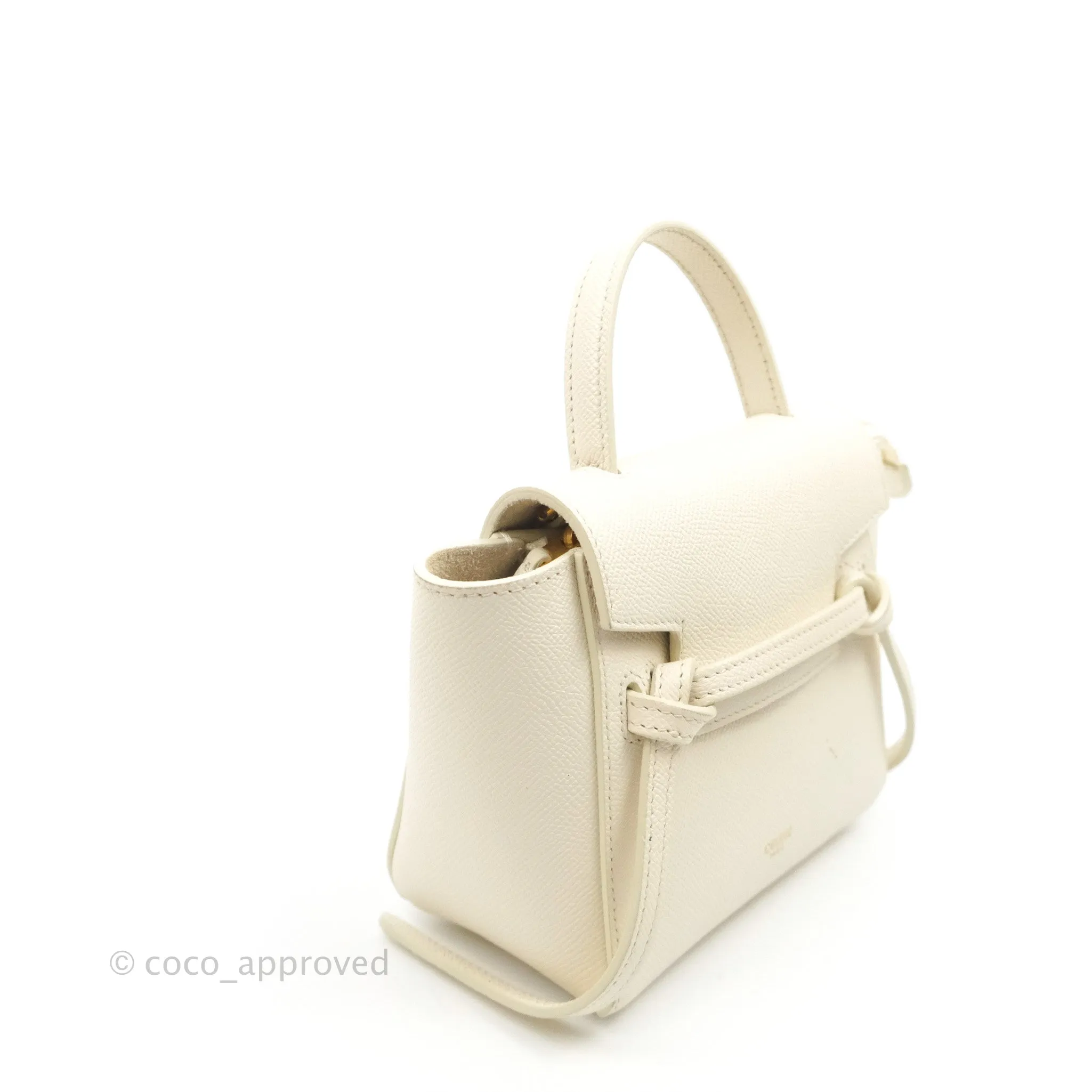 Celine Pico Belt Bag White Grained Calfskin Gold Hardware