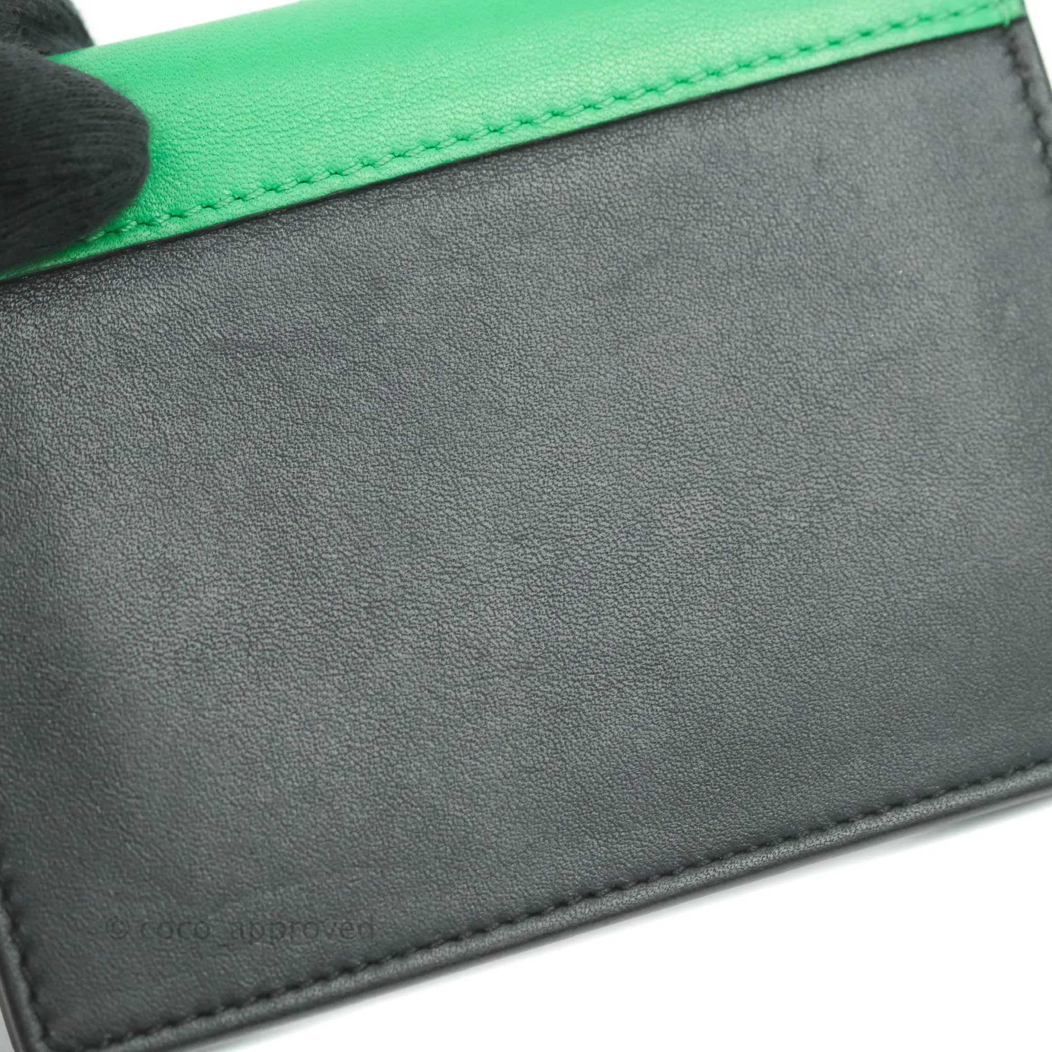 Celine Pocket Card Holder Green/Navy/Black