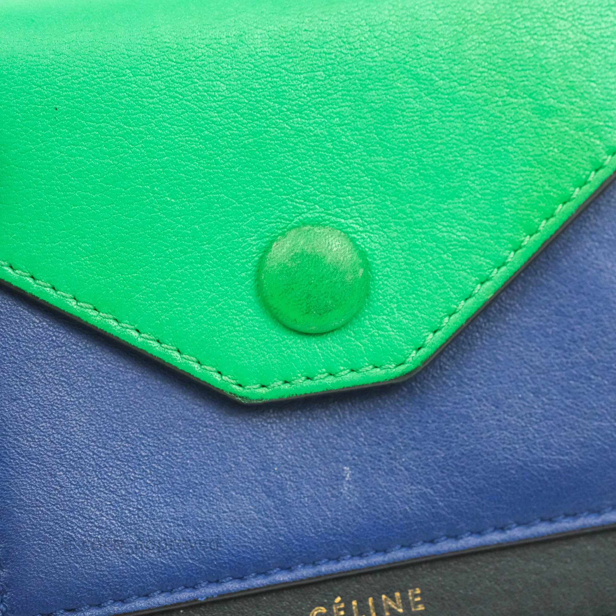 Celine Pocket Card Holder Green/Navy/Black