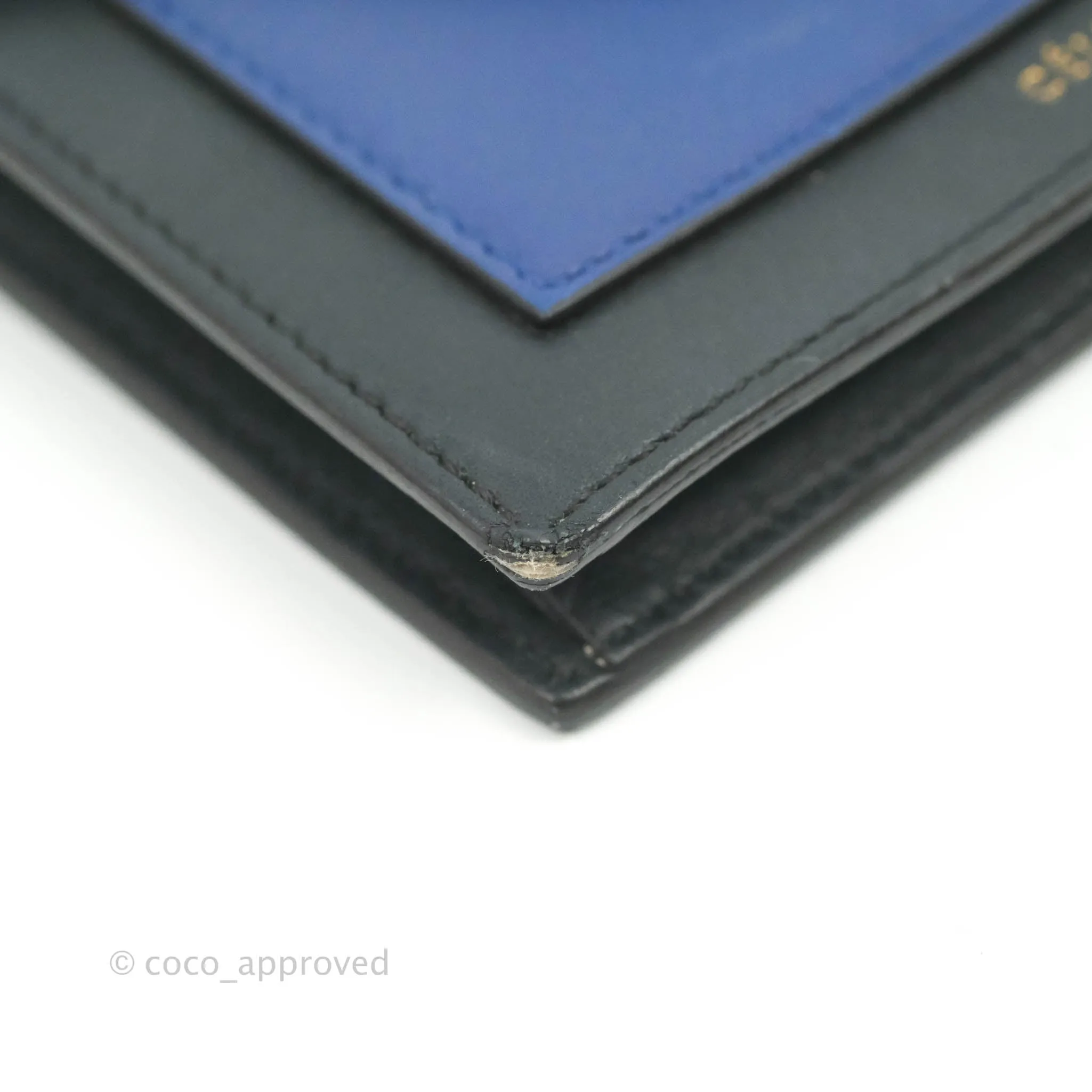 Celine Pocket Card Holder Green/Navy/Black