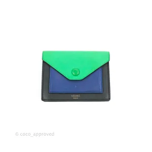 Celine Pocket Card Holder Green/Navy/Black