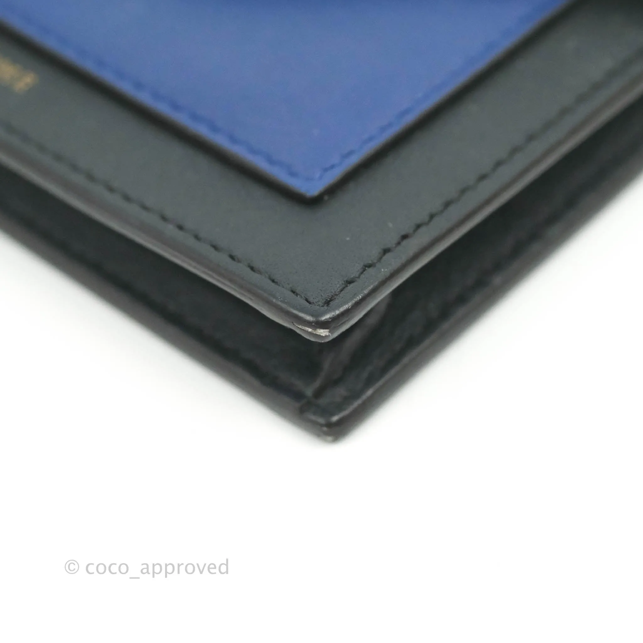 Celine Pocket Card Holder Green/Navy/Black