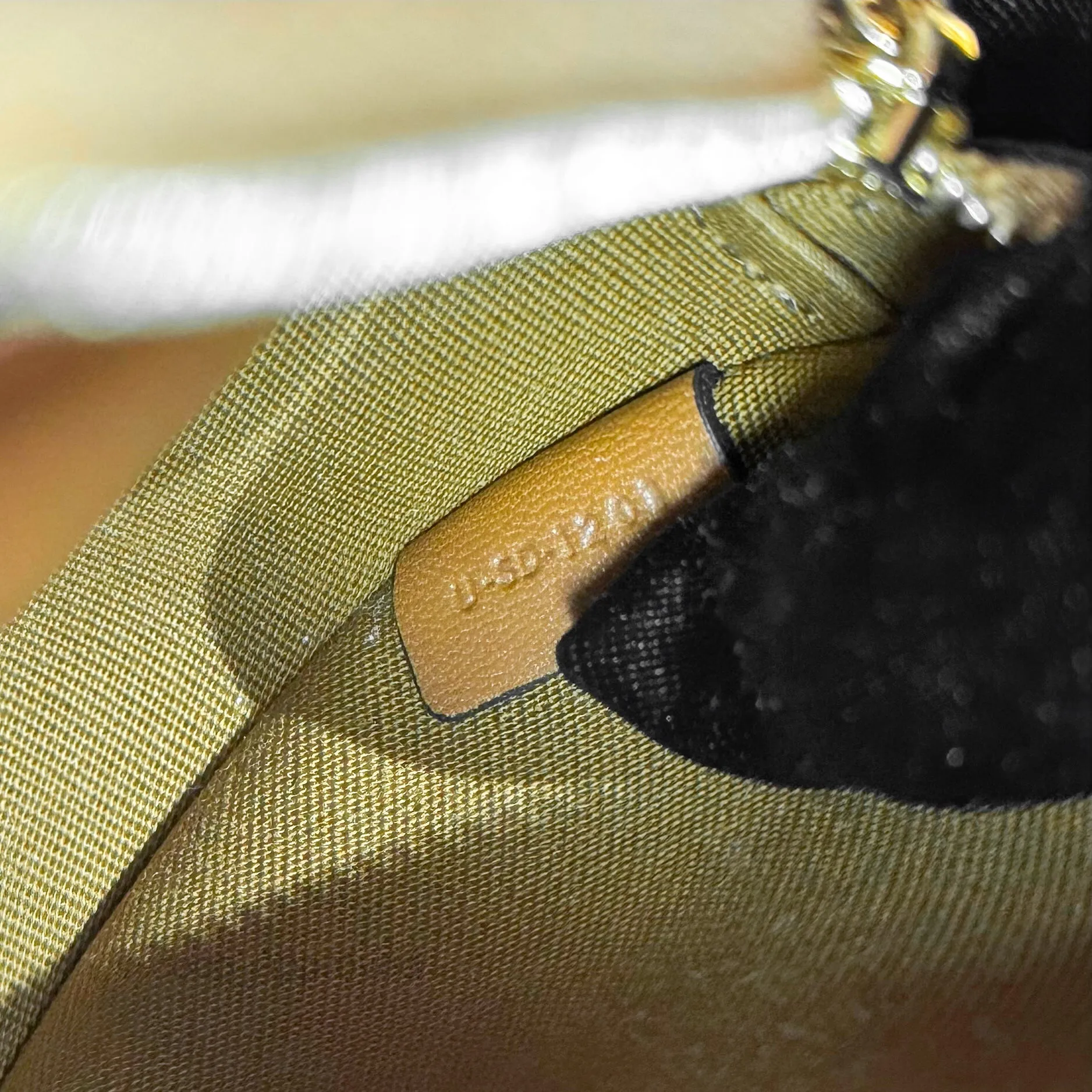 Celine Round Purse on Strap Triomphe Canvas White Tan