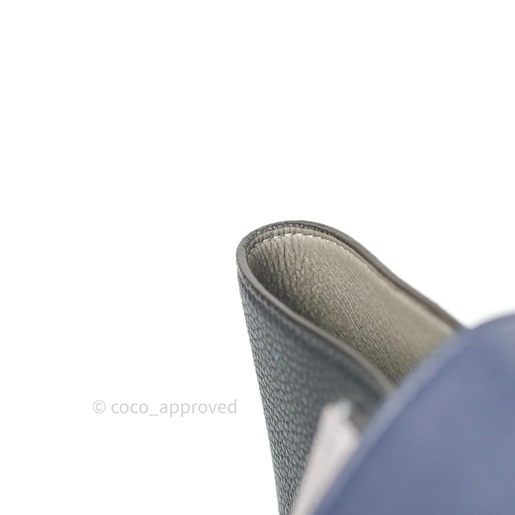 Celine Sleek Calfskin Small Tri-Color Trapeze Dark Blue