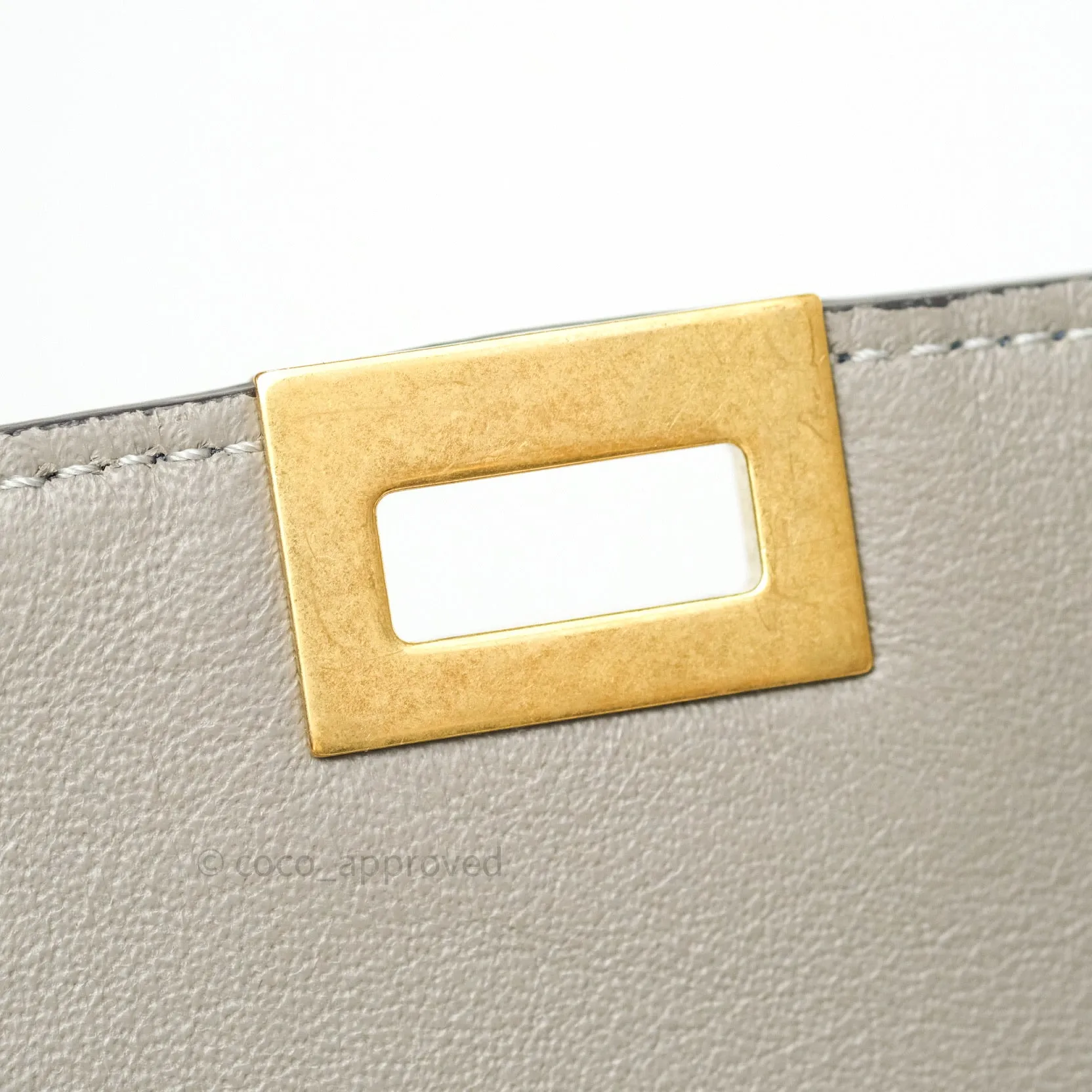 Celine Sleek Calfskin Small Tri-Color Trapeze Dark Blue