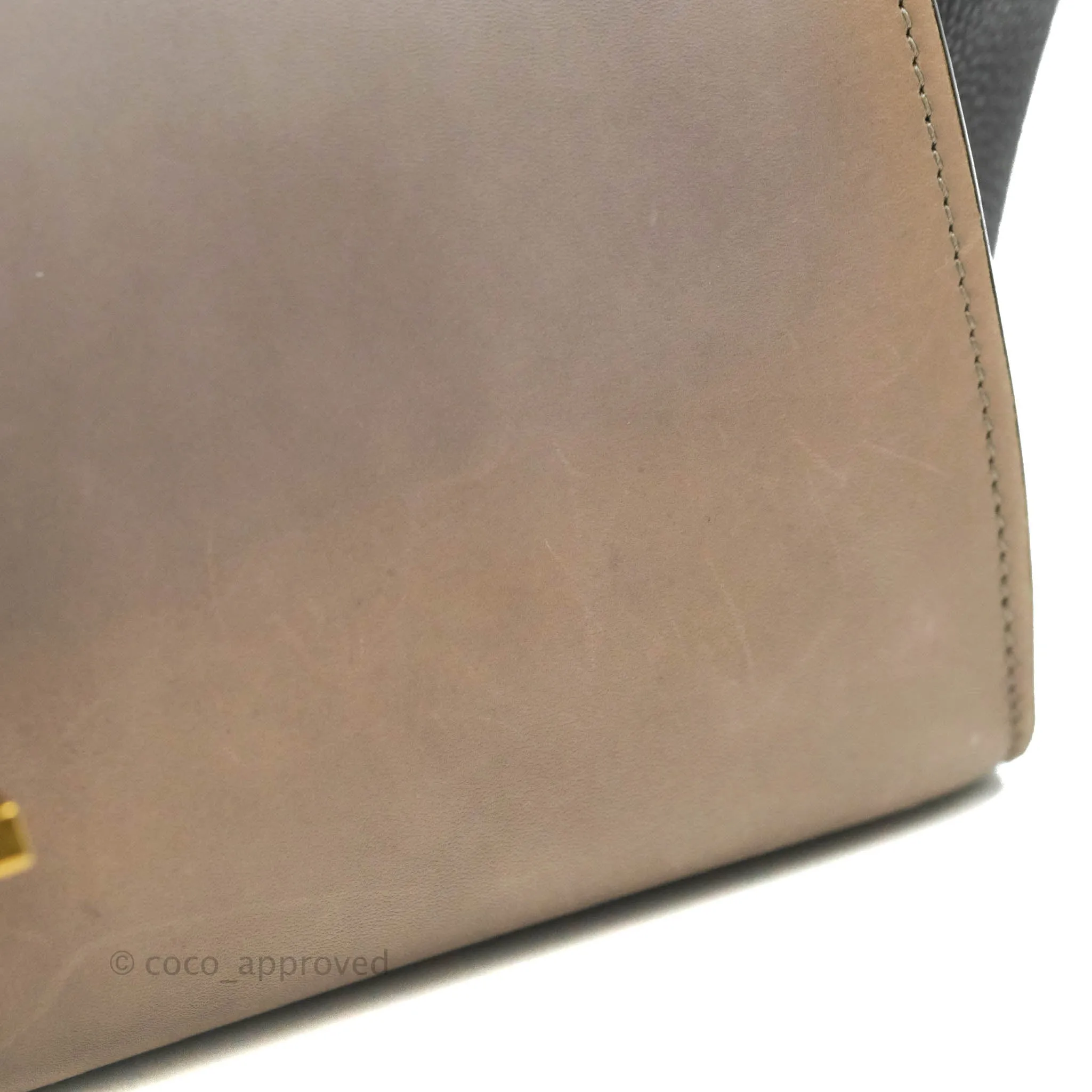 Celine Sleek Calfskin Small Tri-Color Trapeze Dark Blue