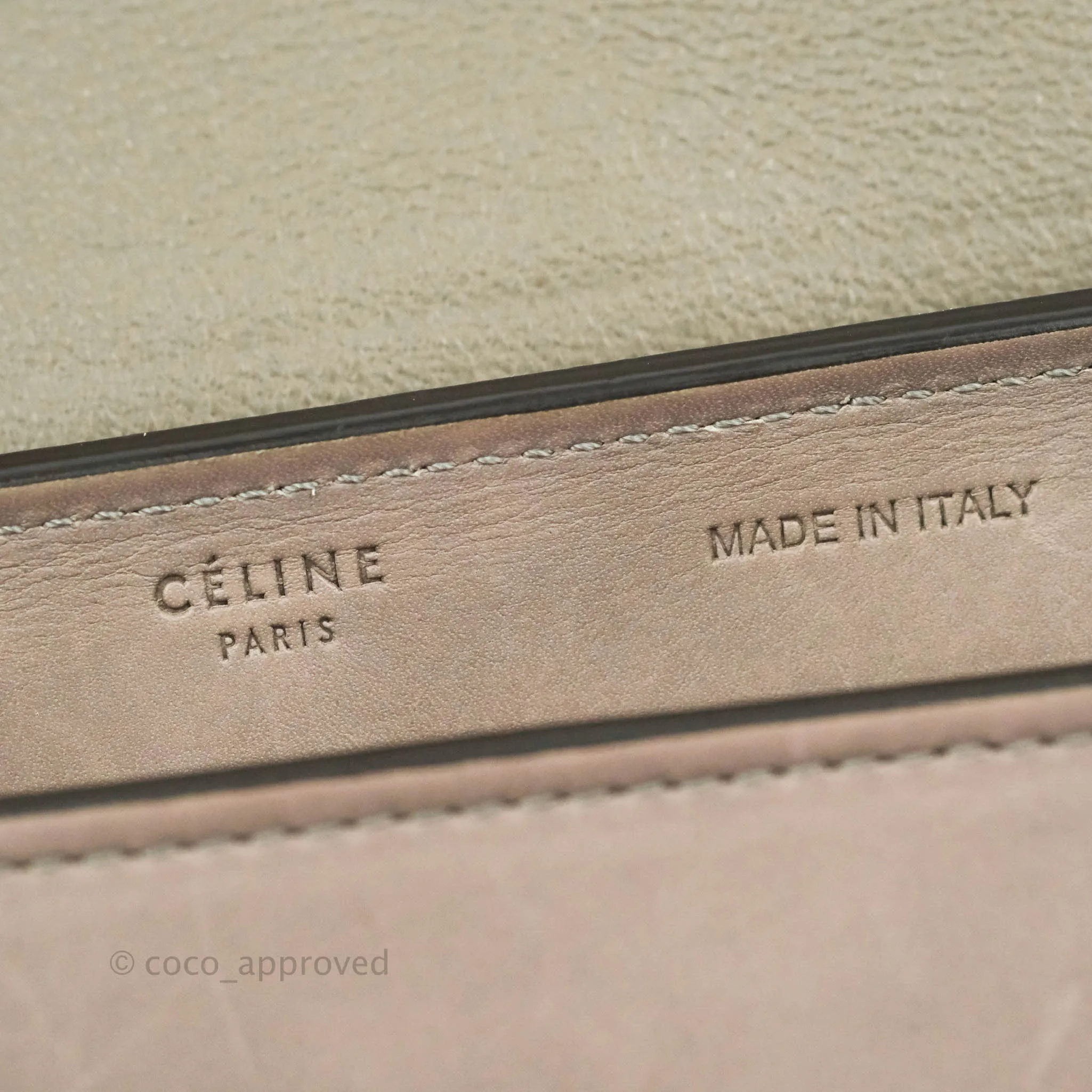 Celine Sleek Calfskin Small Tri-Color Trapeze Dark Blue