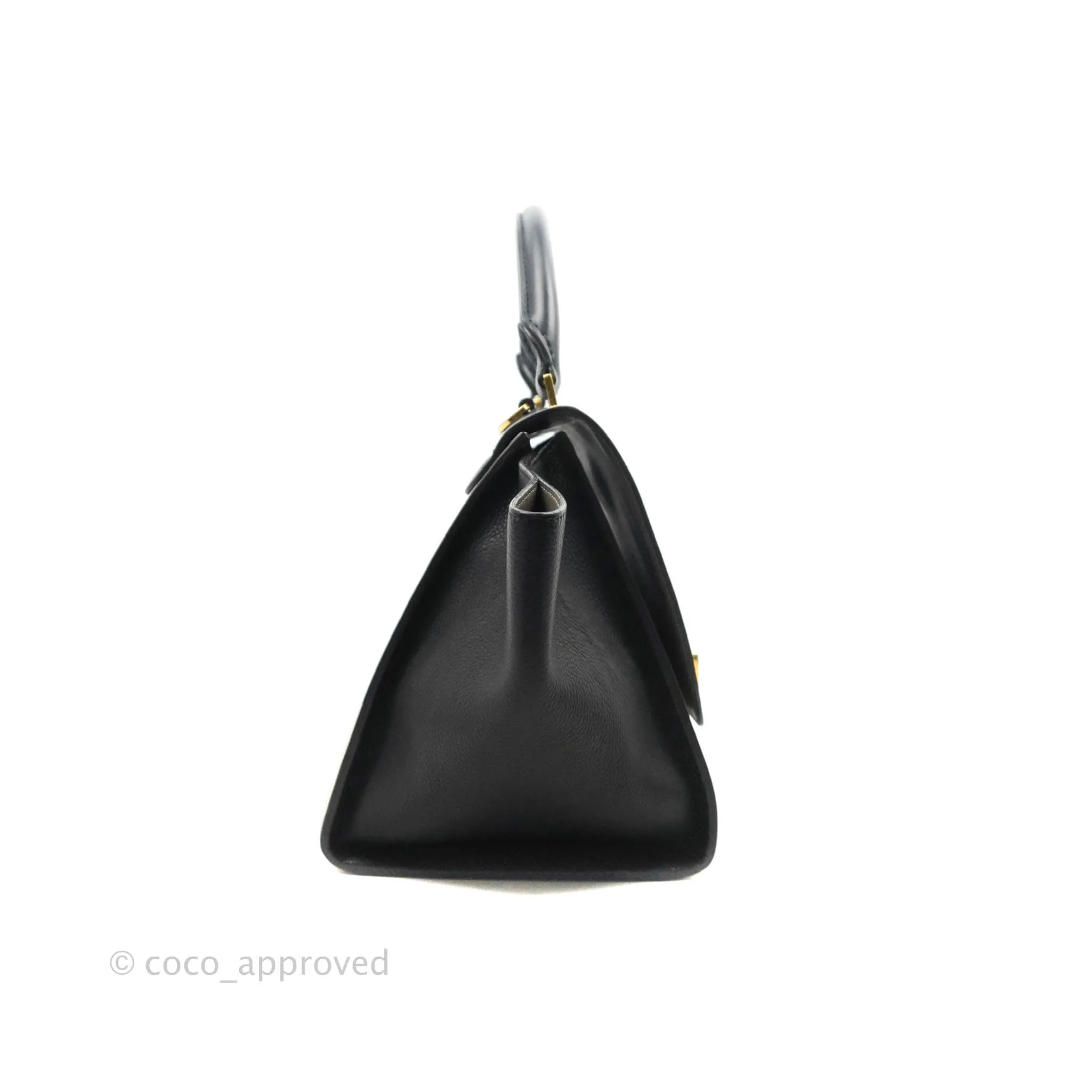 Celine Sleek Calfskin Small Tri-Color Trapeze Dark Blue