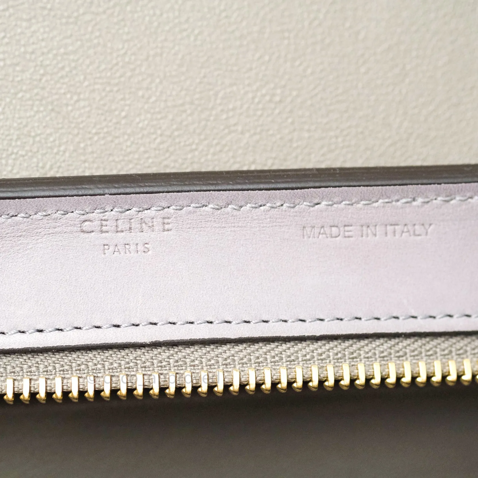 Celine Sleek Calfskin Small Tri-Color Trapeze Dark Blue