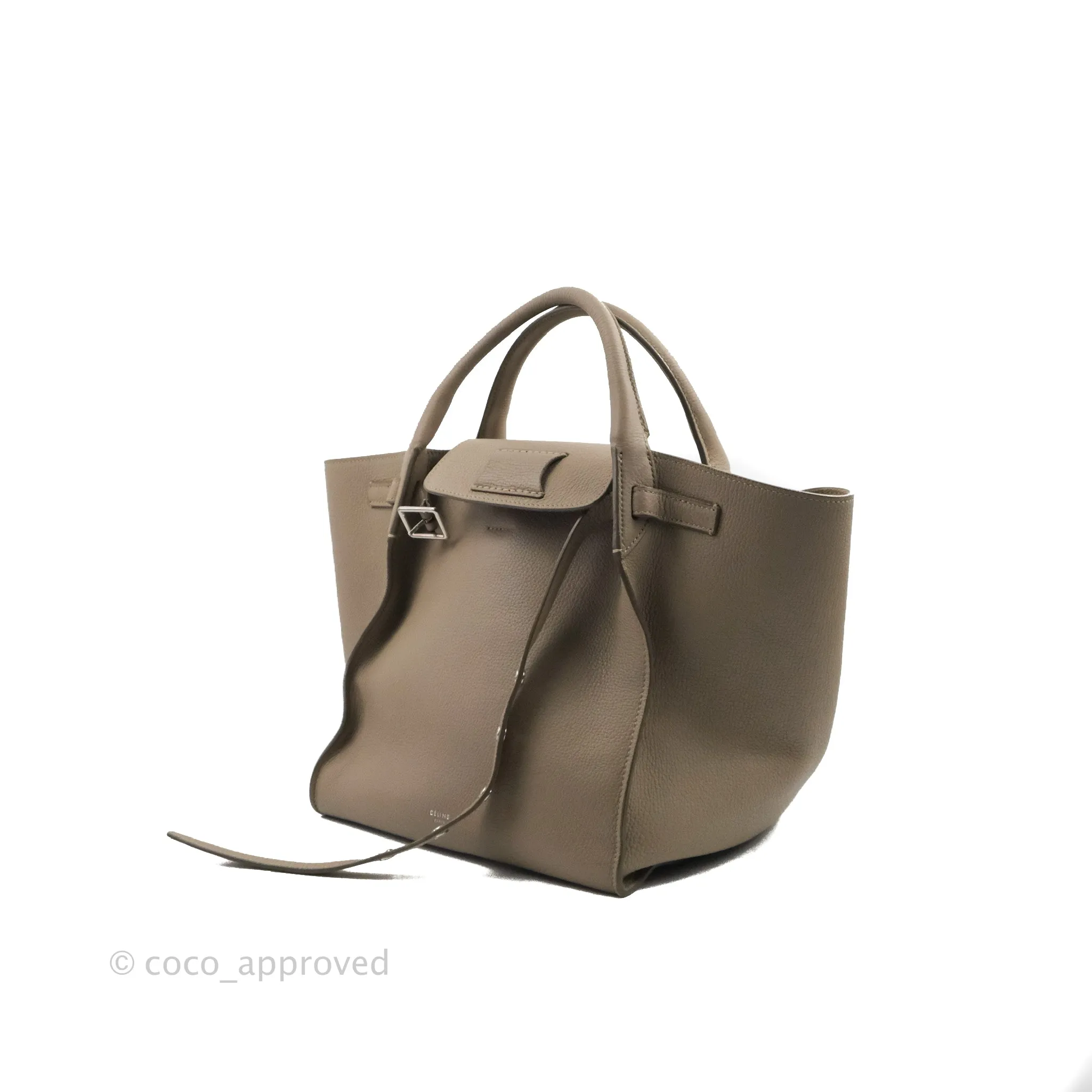 Celine Small Big Bag Light Taupe Supple Grained Leather Silver Hardware