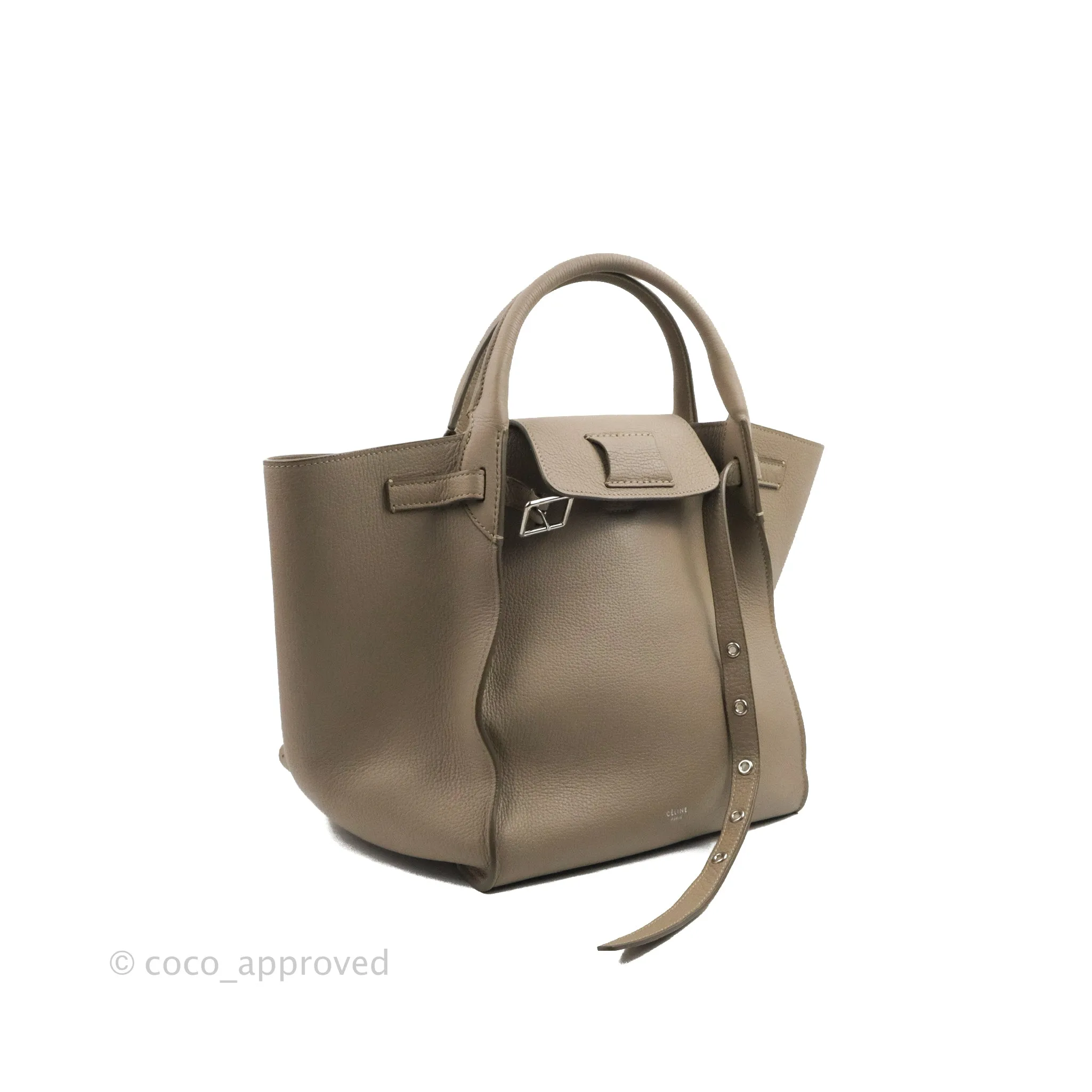 Celine Small Big Bag Light Taupe Supple Grained Leather Silver Hardware