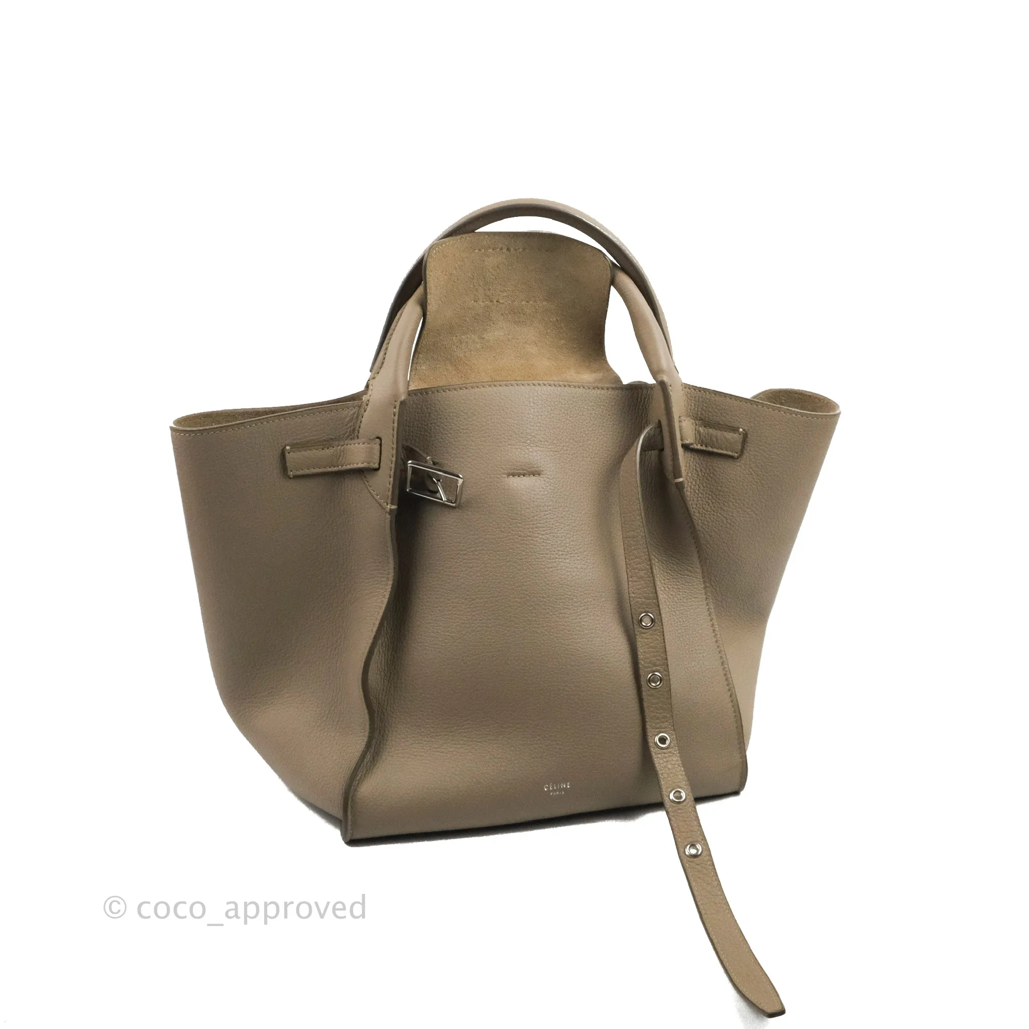 Celine Small Big Bag Light Taupe Supple Grained Leather Silver Hardware